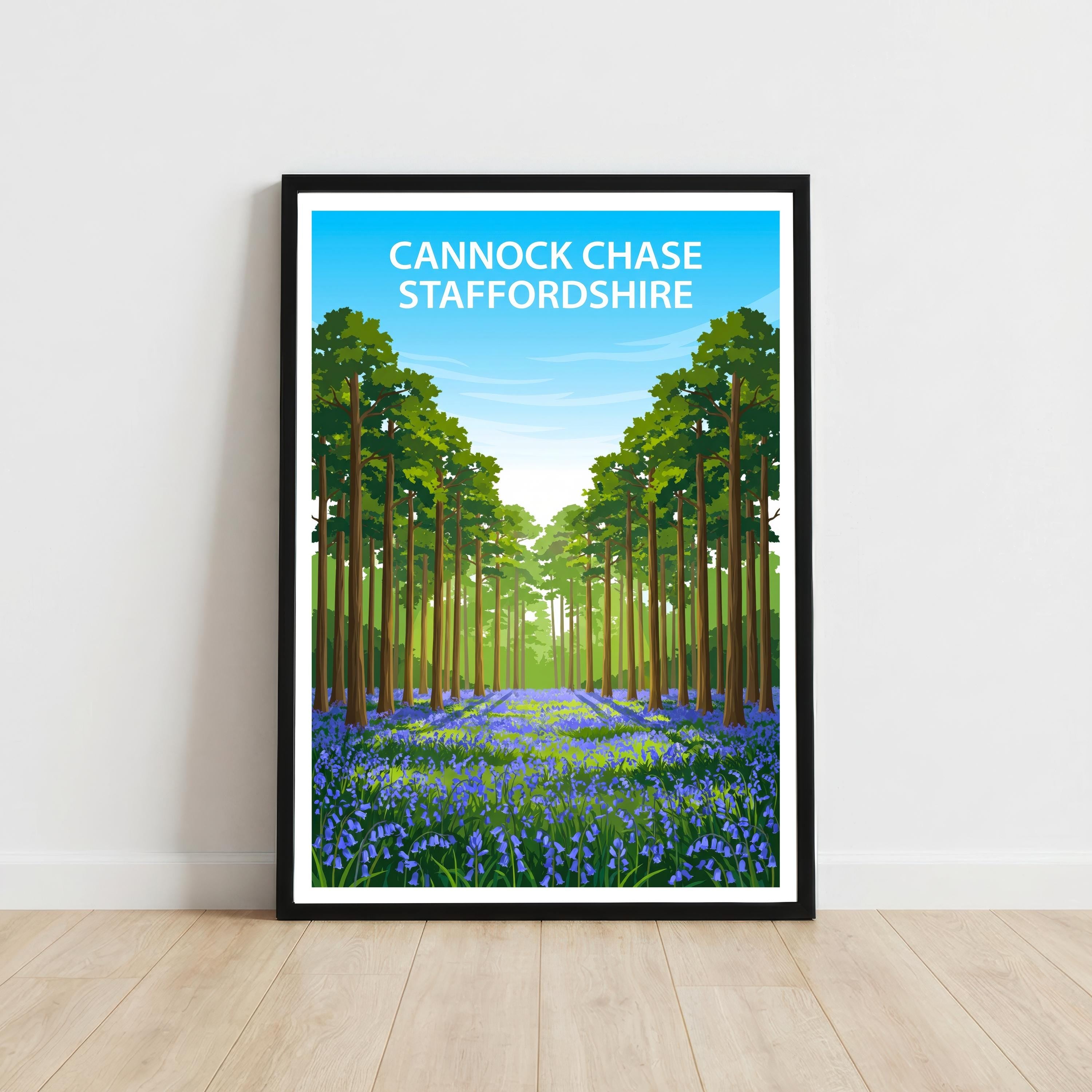 Cannock Chase Staffordshire Travel Print Forest Landscape Wall Decor English Countryside Travel Poster UK Gift Home Décor