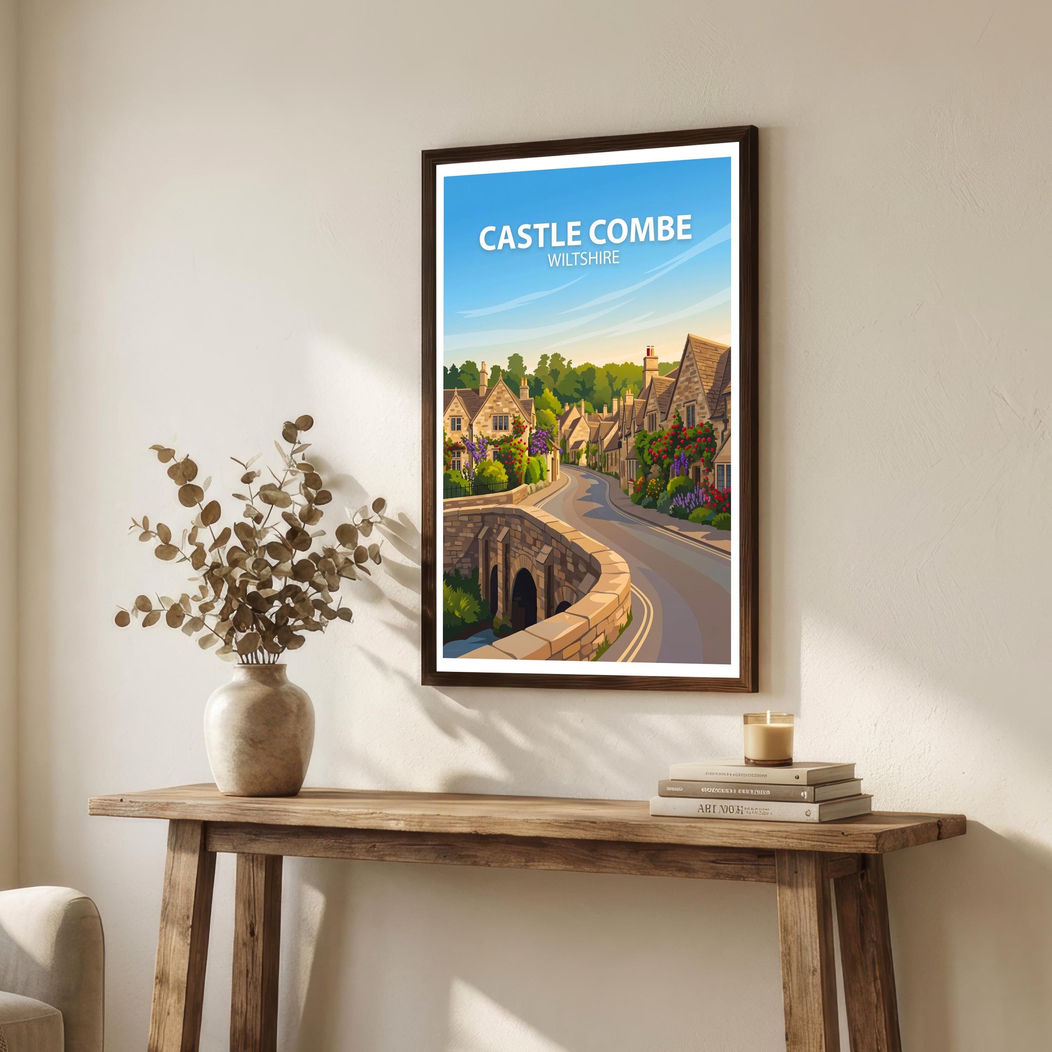 Castle Combe Wiltshire Travel Print Cotswolds Village Wall Decor English Countryside Travel Poster UK Gift Home Décor