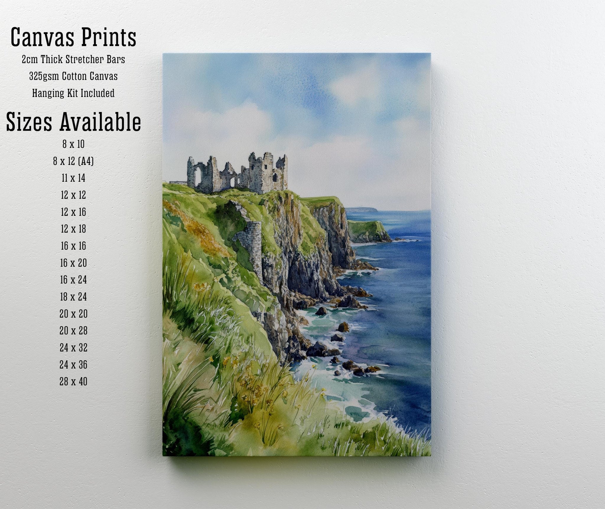 Antrim Coast Northern Ireland Art Print Coastal Landscape Wall Decor Irish Travel Poster UK Gift Home Décor