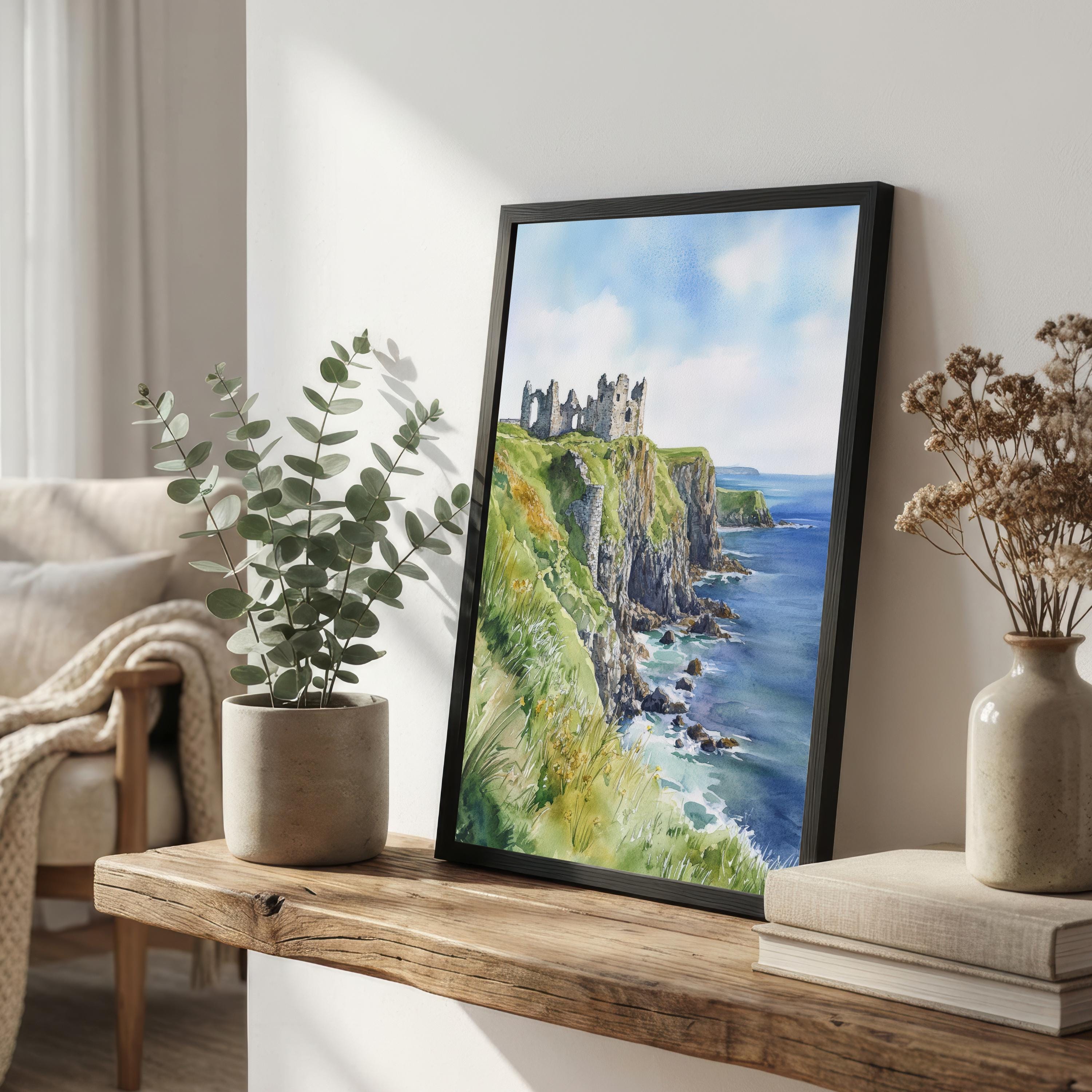 Antrim Coast Northern Ireland Art Print Coastal Landscape Wall Decor Irish Travel Poster UK Gift Home Décor