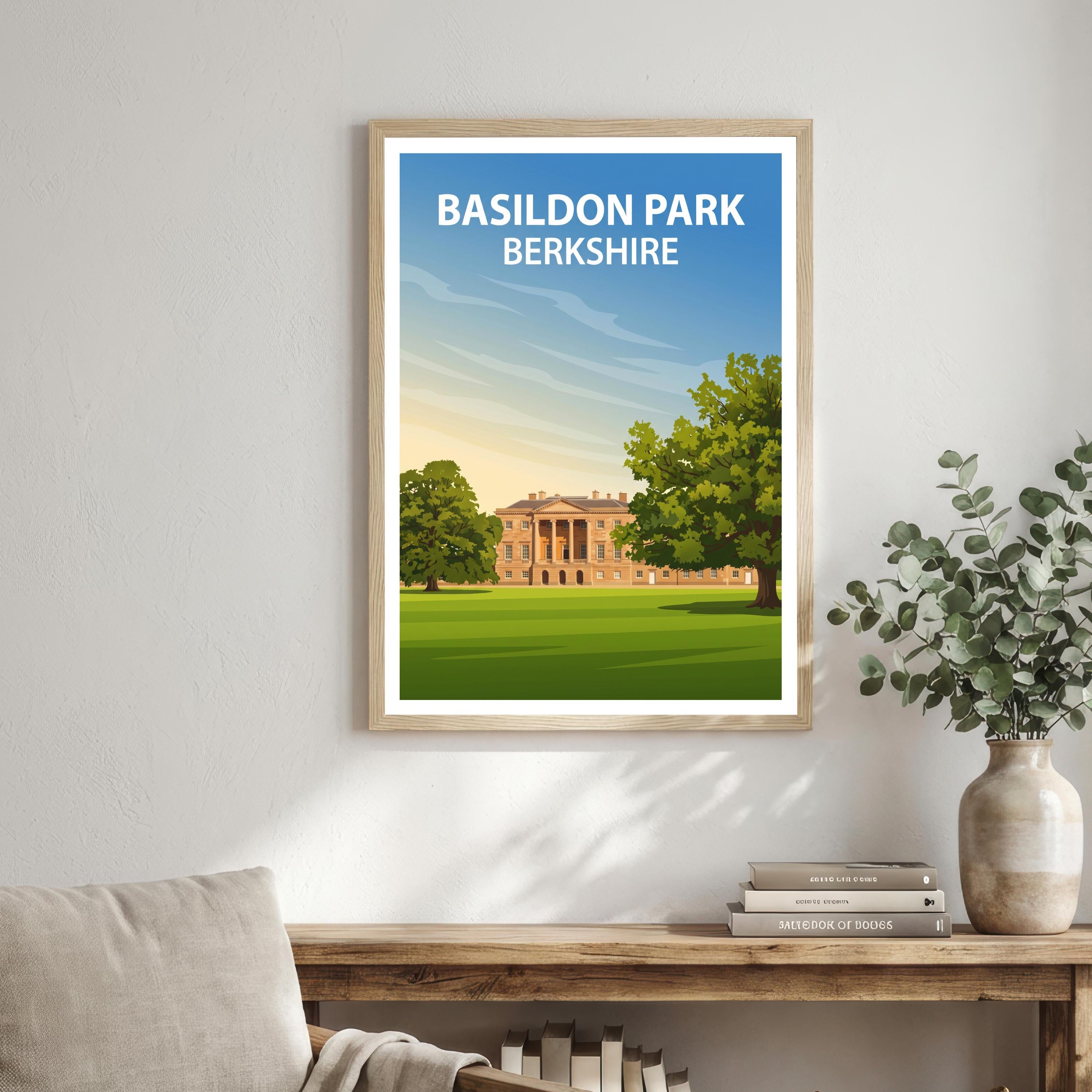Basildon Park Berkshire Travel Print Historic House Wall Decor English Countryside Travel Poster UK Gift Home Décor