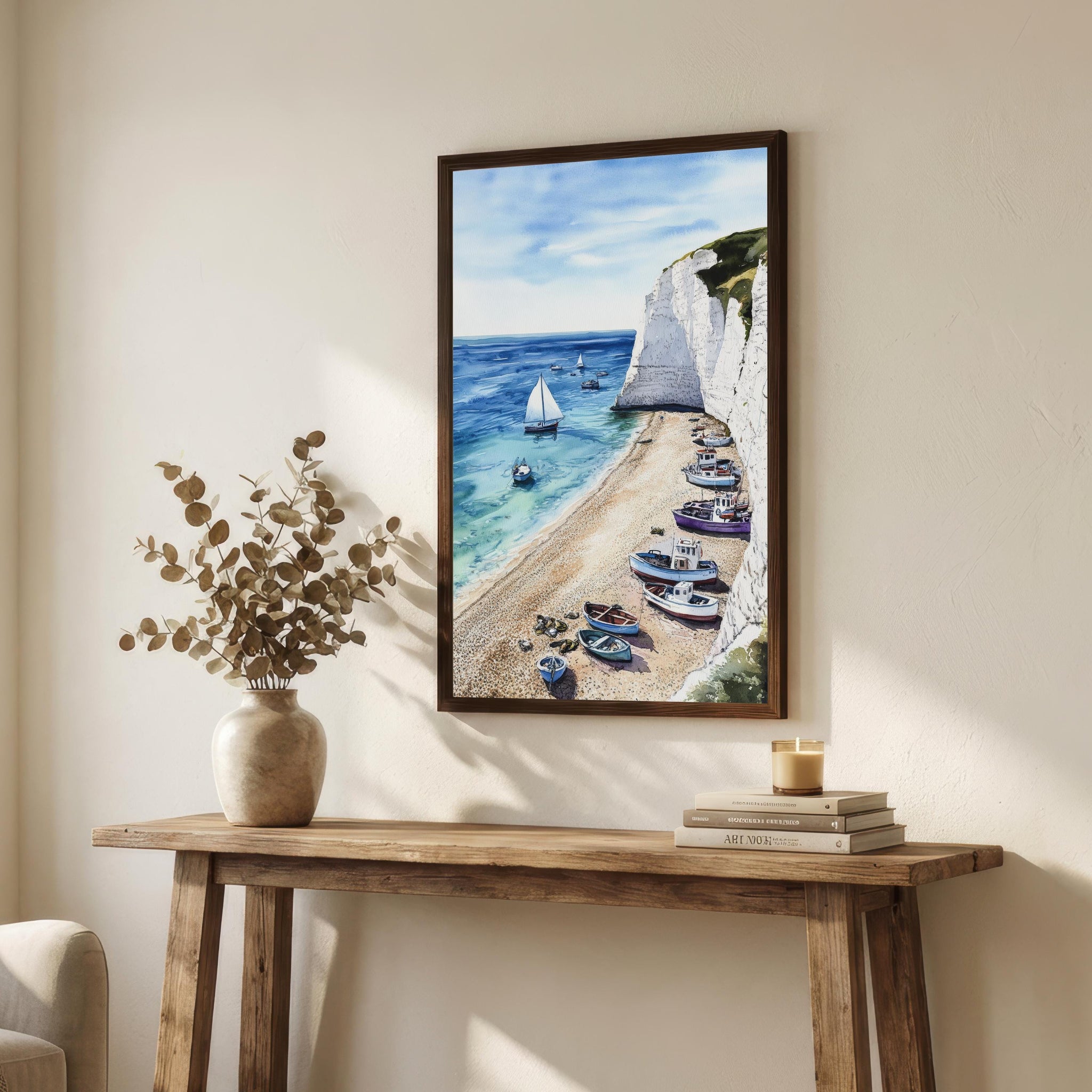 Beer Devon Travel Print Seaside Village Wall Decor Jurassic Coast Travel Poster UK Gift Home Décor