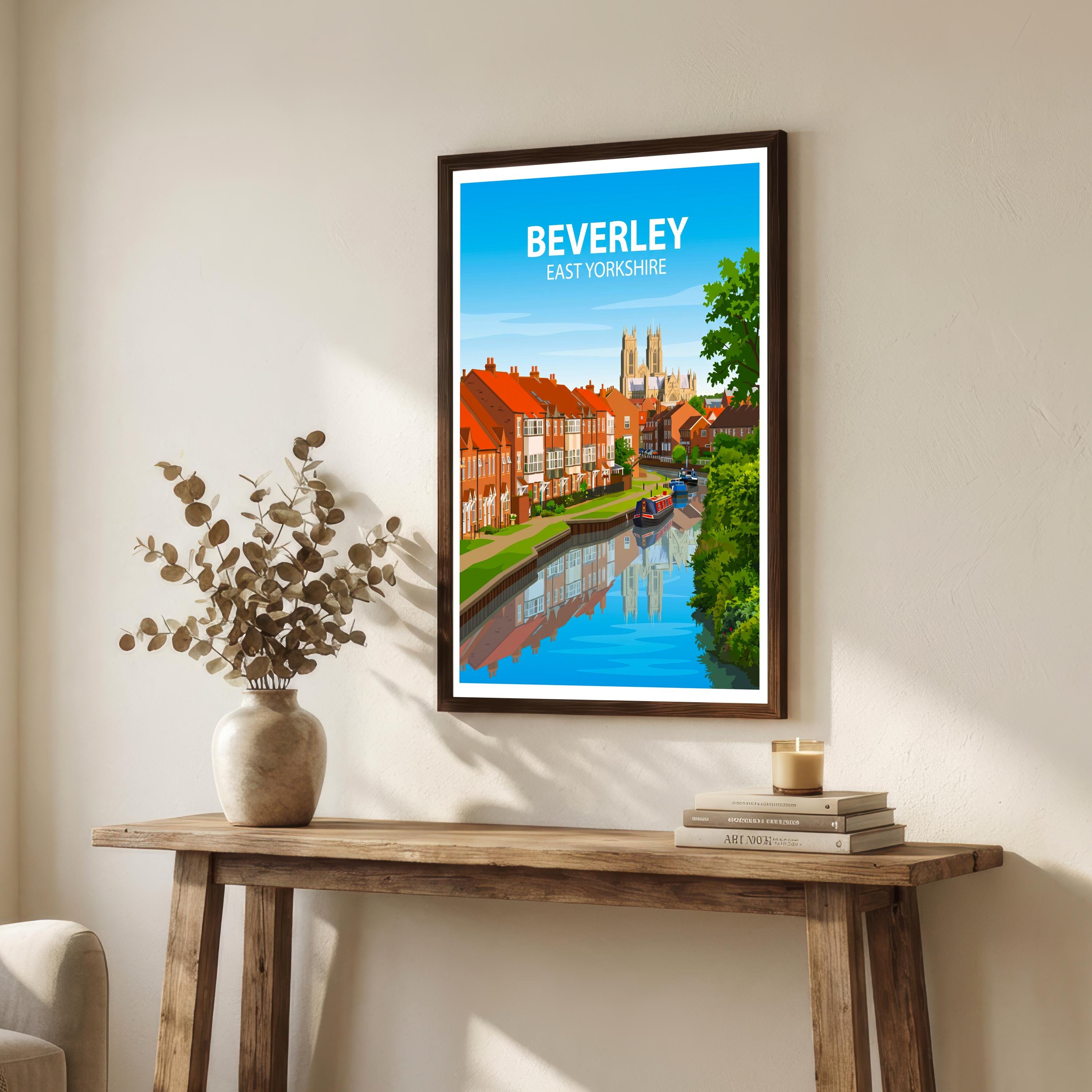 Beverley East Yorkshire Travel Print Historic Market Town Wall Decor Yorkshire Landmark Travel Poster UK Gift Home Décor