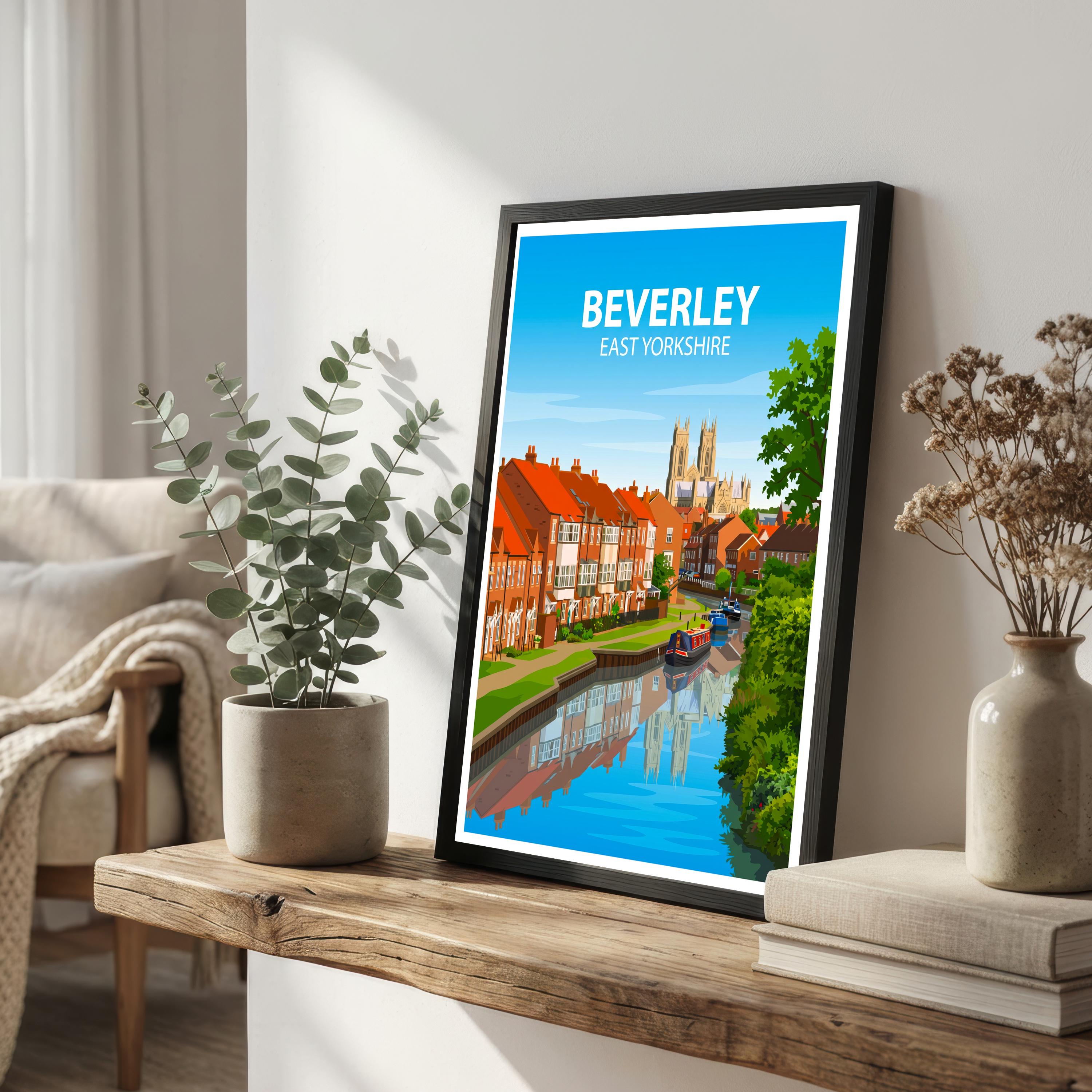 Beverley East Yorkshire Travel Print Historic Market Town Wall Decor Yorkshire Landmark Travel Poster UK Gift Home Décor