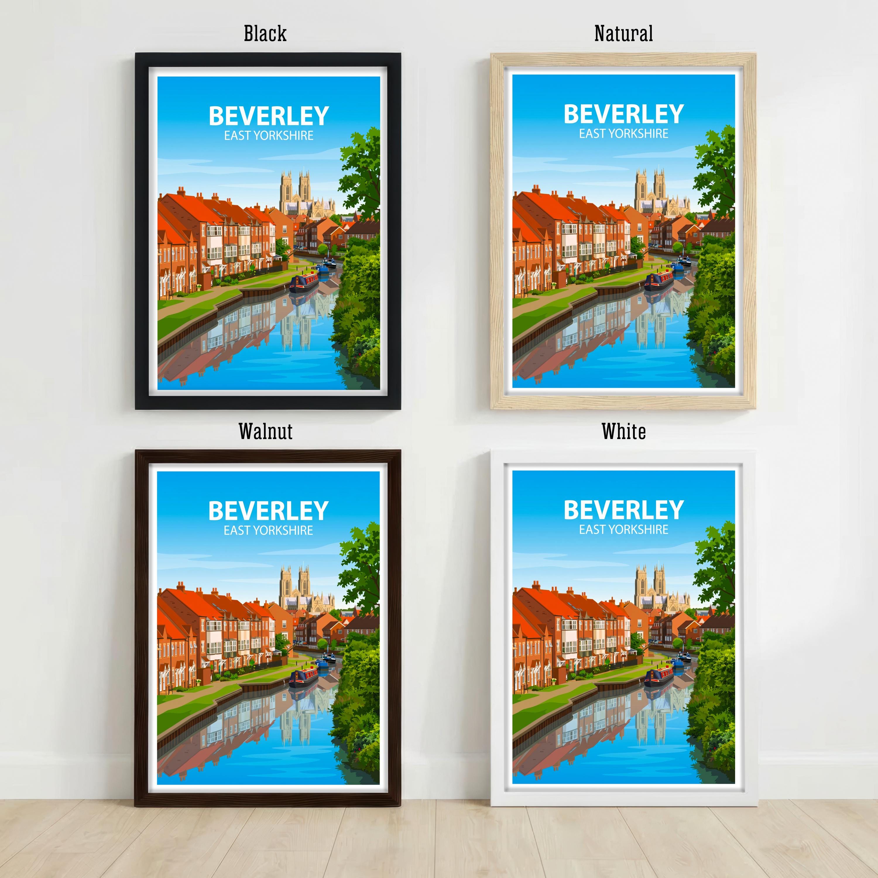Beverley East Yorkshire Travel Print Historic Market Town Wall Decor Yorkshire Landmark Travel Poster UK Gift Home Décor