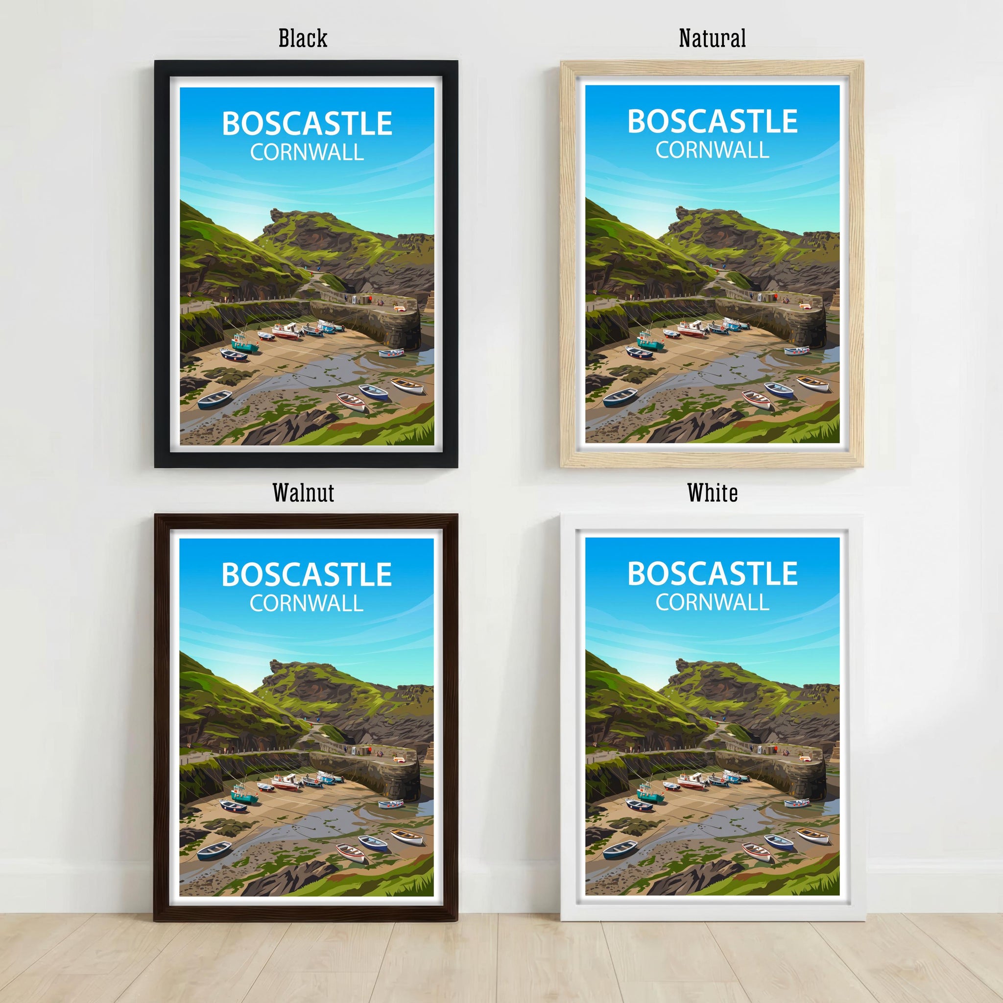 Boscastle Cornwall Travel Print Coastal Village Wall Decor Cornish Seaside Travel Poster UK Gift Home Décor
