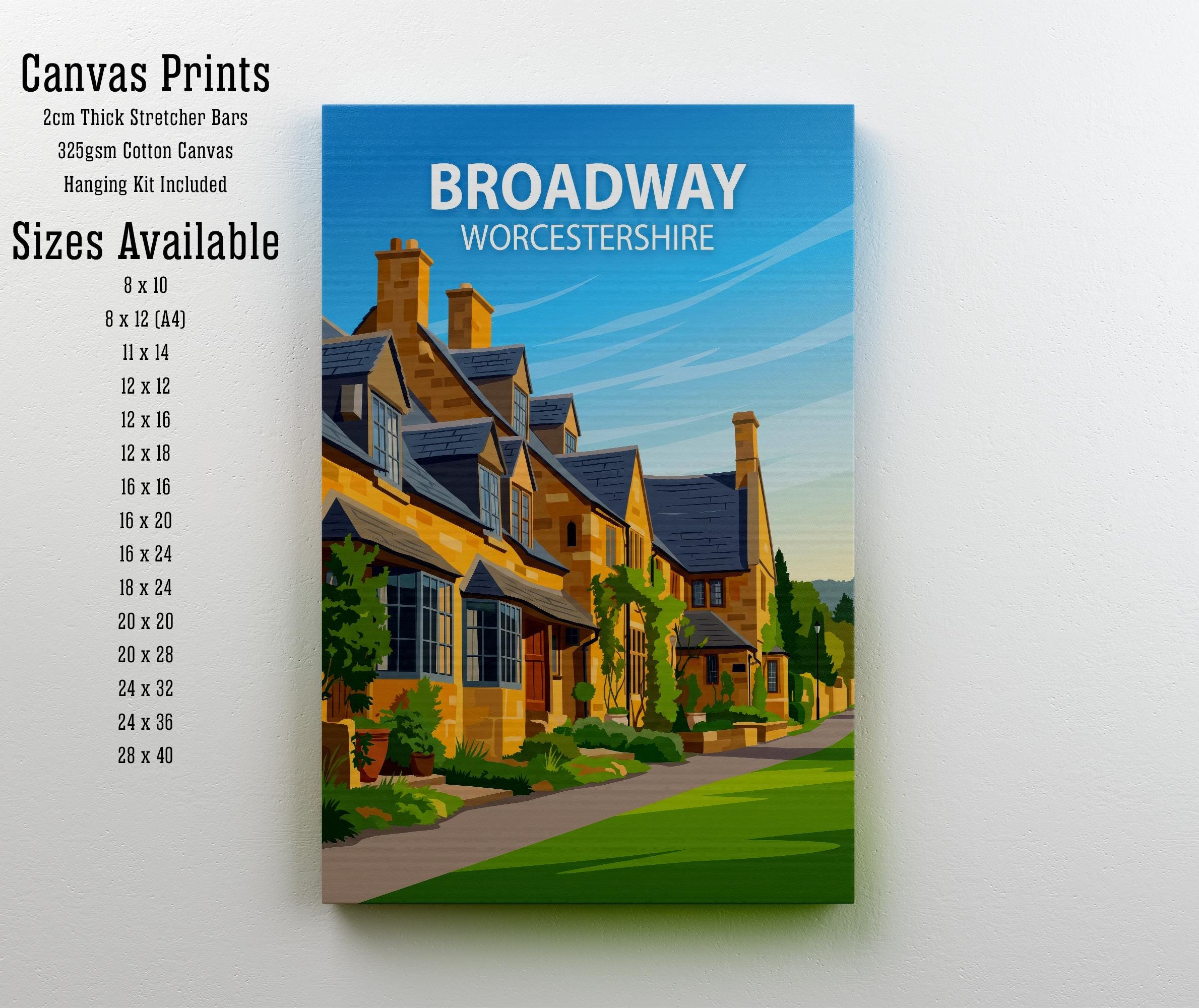 Broadway Worcestershire Travel Print Cotswolds Village Wall Decor English Countryside Travel Poster UK Gift Home Décor