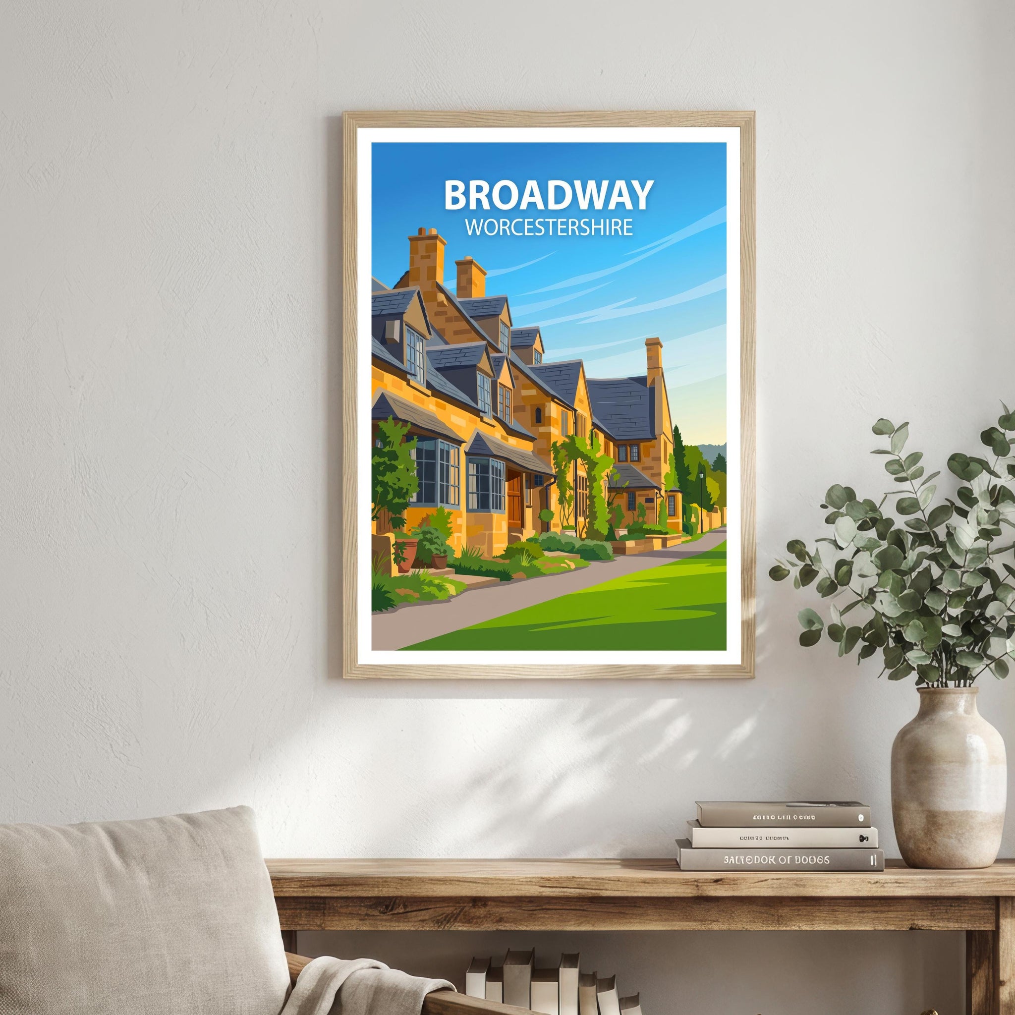 Broadway Worcestershire Travel Print Cotswolds Village Wall Decor English Countryside Travel Poster UK Gift Home Décor