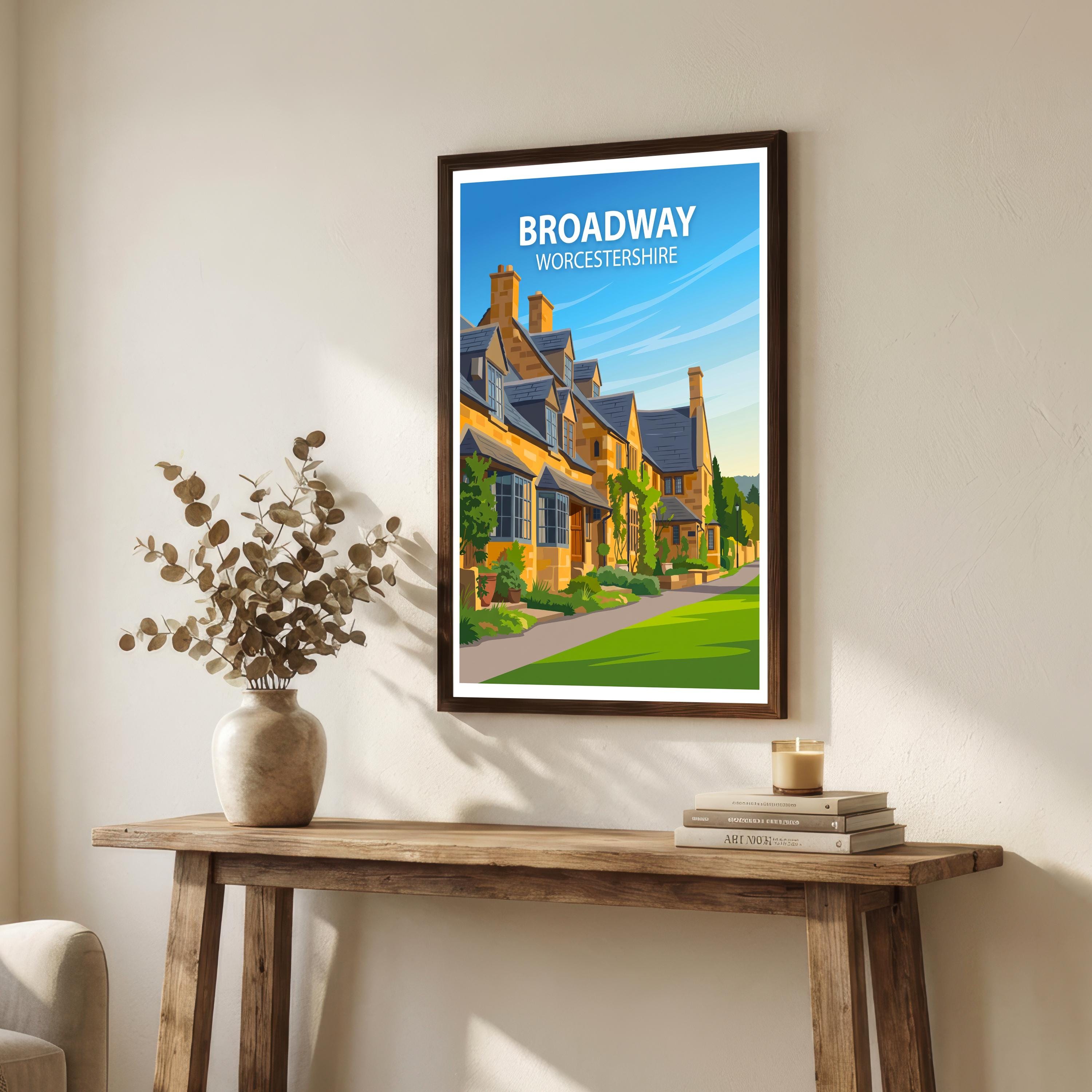 Broadway Worcestershire Travel Print Cotswolds Village Wall Decor English Countryside Travel Poster UK Gift Home Décor