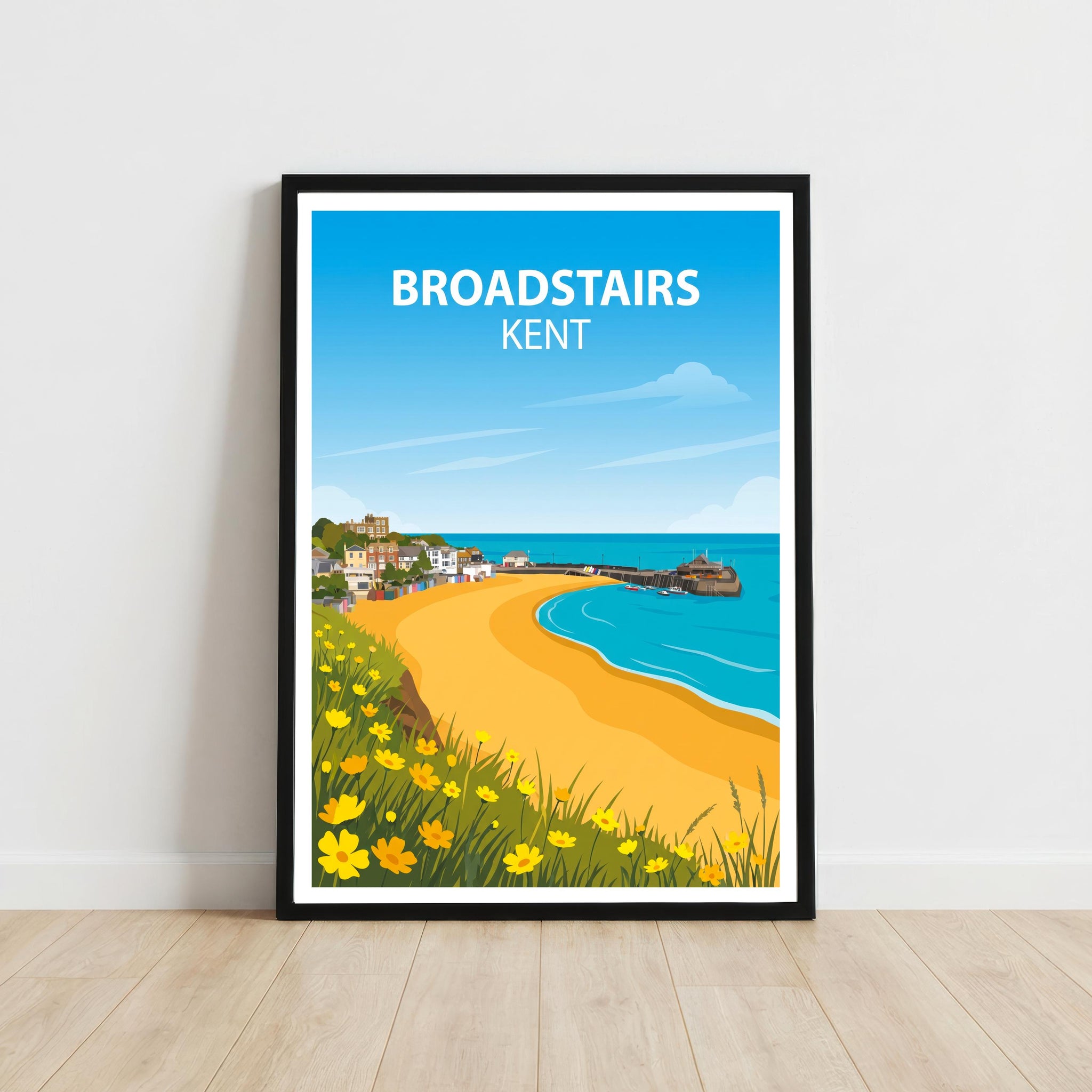 Broadstairs Kent Travel Print Seaside Town Wall Decor English Coast Travel Poster UK Gift Home Décor