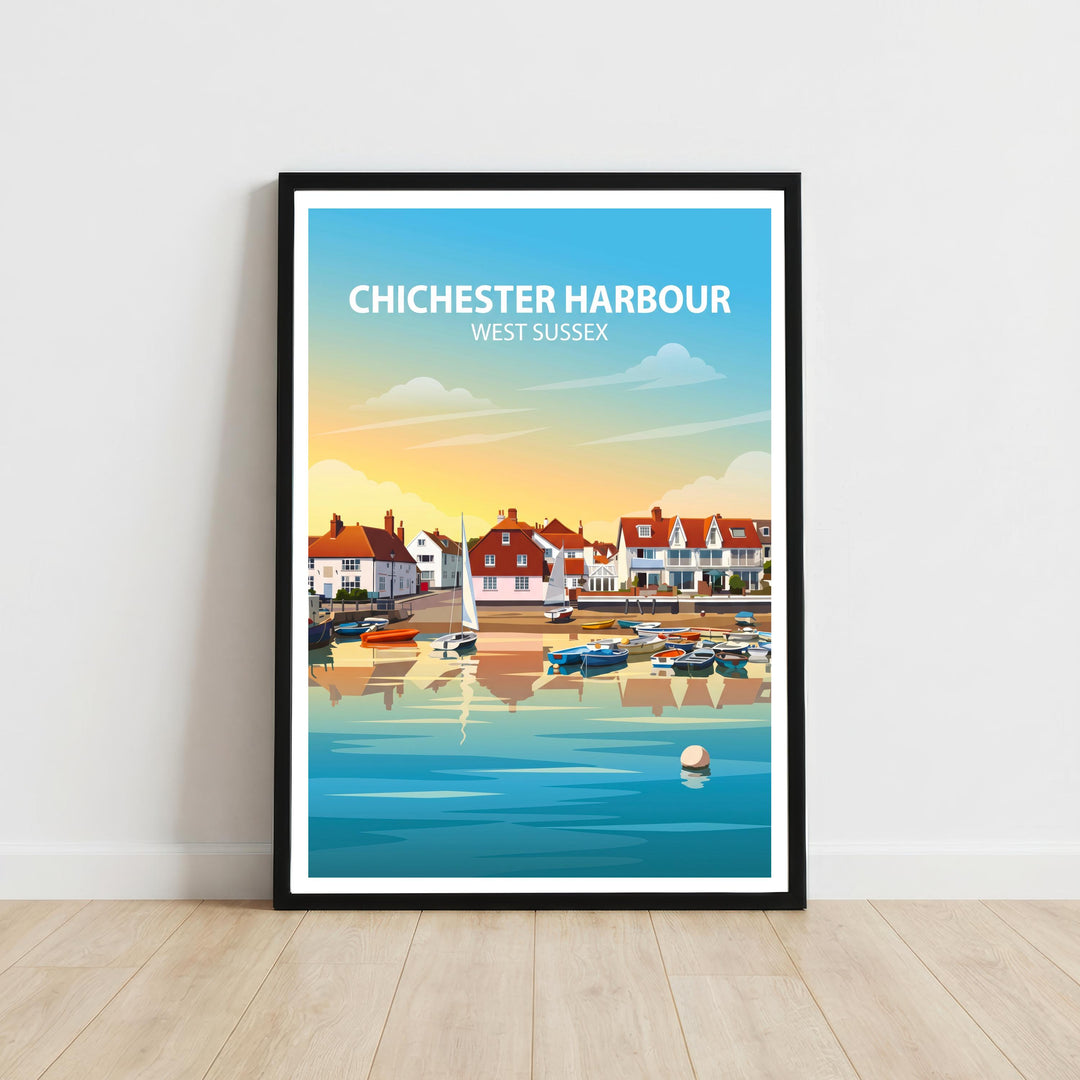 Chichester West Sussex Travel Print Cathedral City Wall Decor English Landmark Travel Poster UK Gift Home Décor