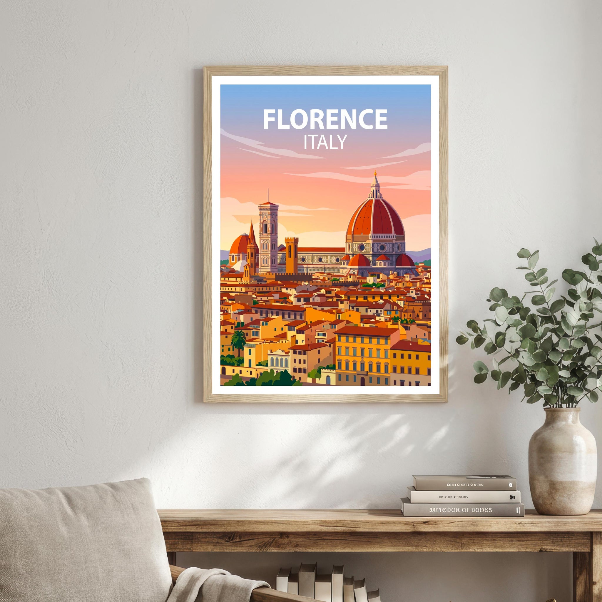 Florence Italy Travel Print Tuscan City Wall Decor Italian Landmark Travel Poster European Gift Home Décor