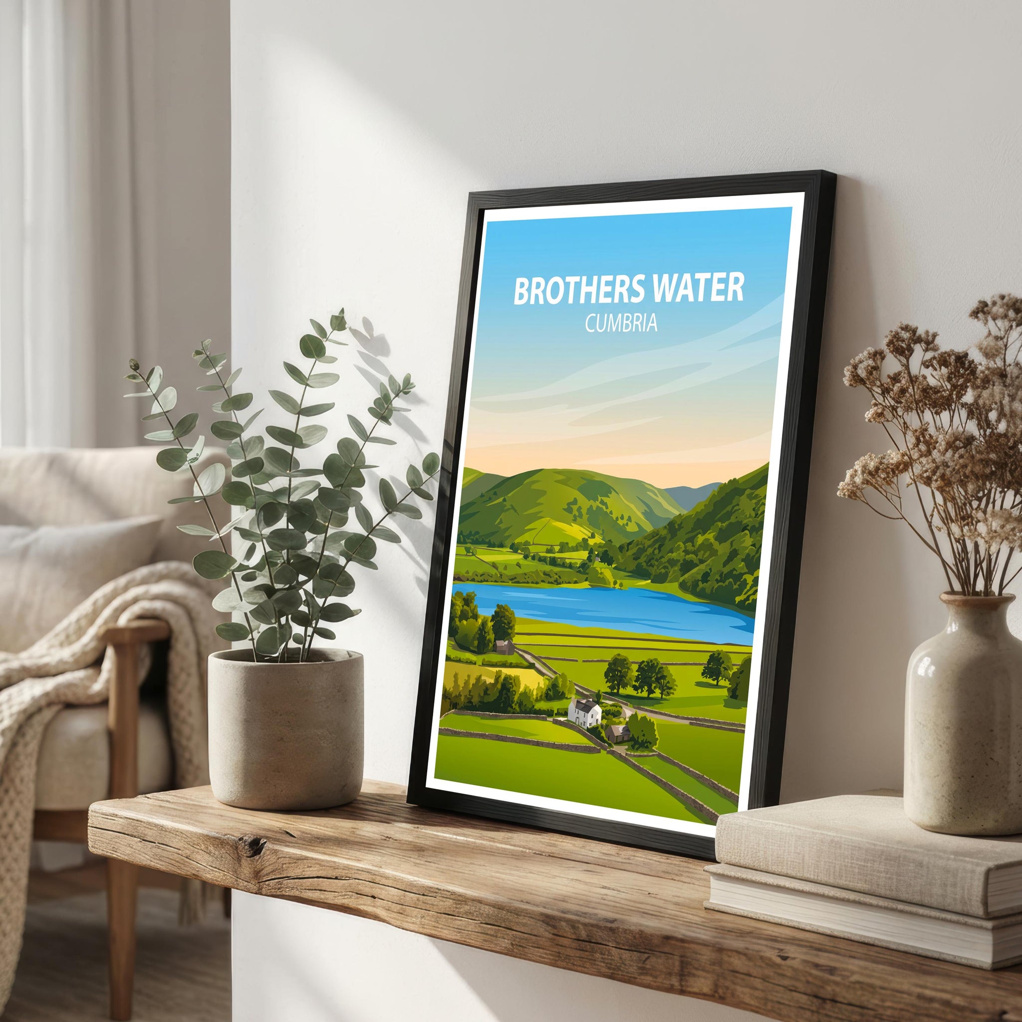 Brothers Water Cumbria Travel Print Lake District Landscape Wall Decor English Lake Travel Poster UK Gift Home Décor