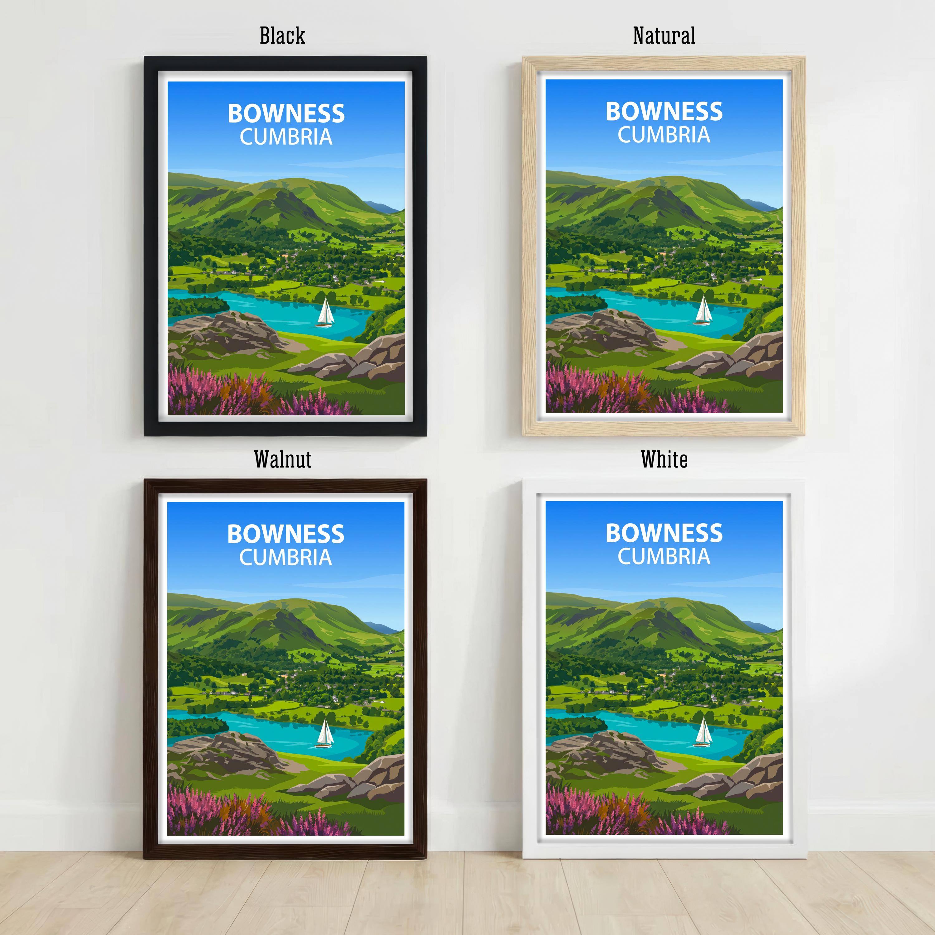 Bowness Cumbria Travel Print Lake District Village Wall Decor Windermere Travel Poster UK Gift Home Décor