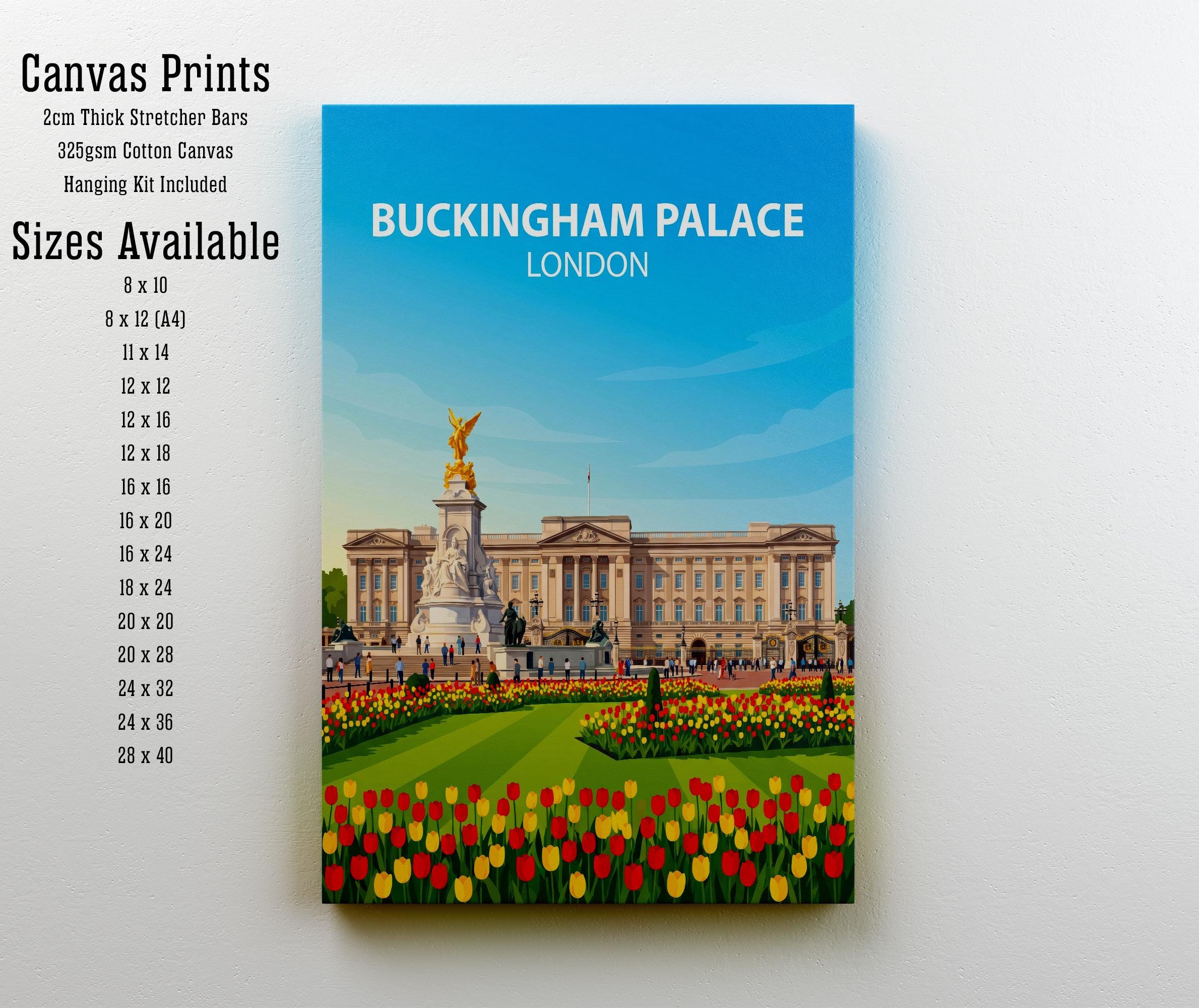 Buckingham Palace London Travel Print Royal Landmark Wall Decor British Heritage Travel Poster UK Gift Home Décor
