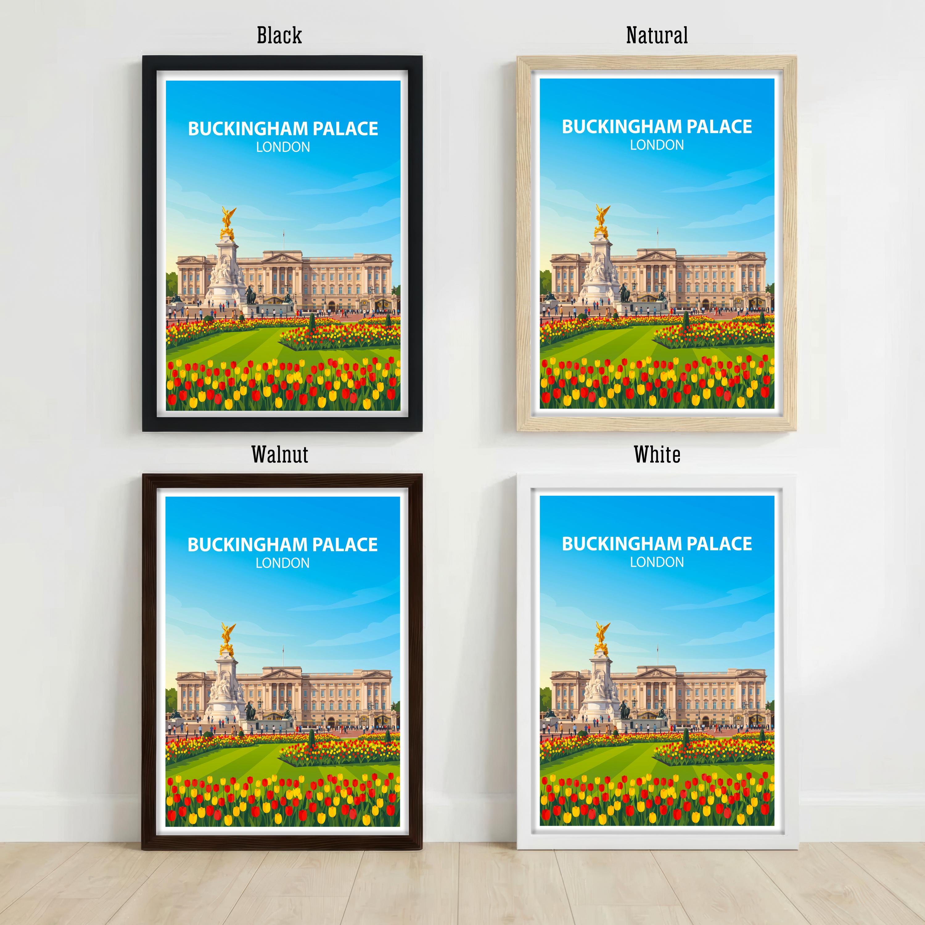 Buckingham Palace London Travel Print Royal Landmark Wall Decor British Heritage Travel Poster UK Gift Home Décor