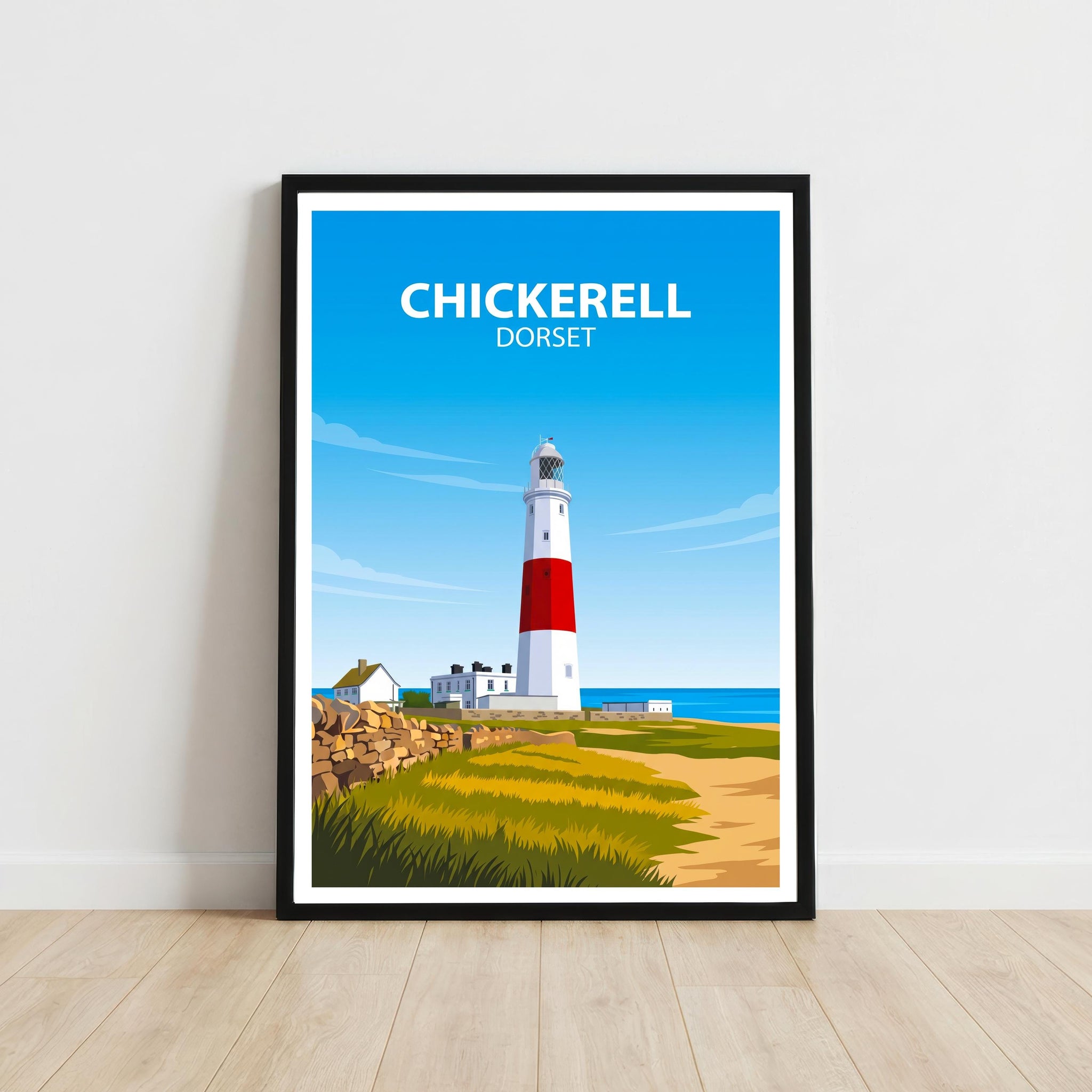 Chickerell Dorset Travel Print Coastal Town Wall Decor South West England Travel Poster UK Gift Home Décor