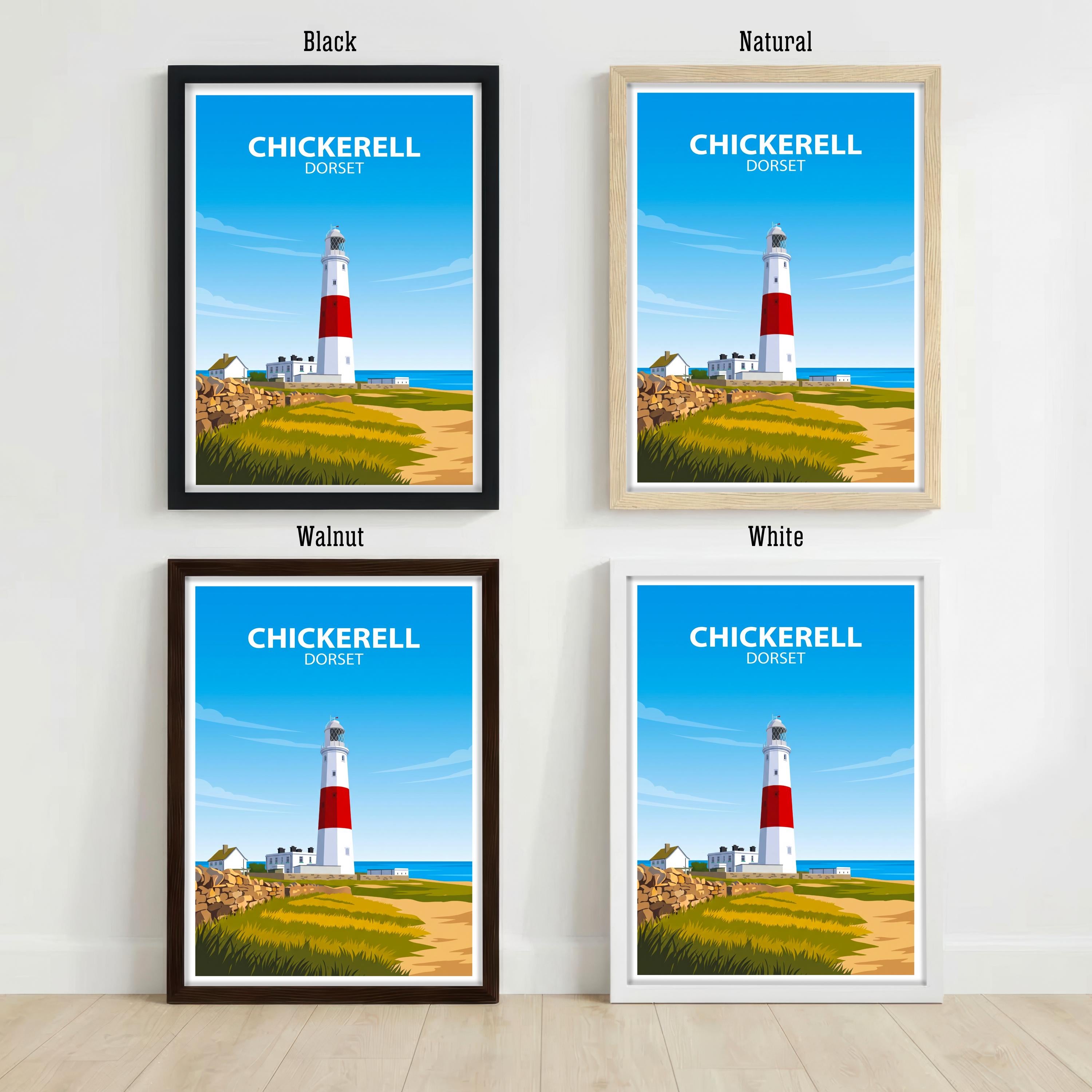 Chickerell Dorset Travel Print Coastal Town Wall Decor South West England Travel Poster UK Gift Home Décor