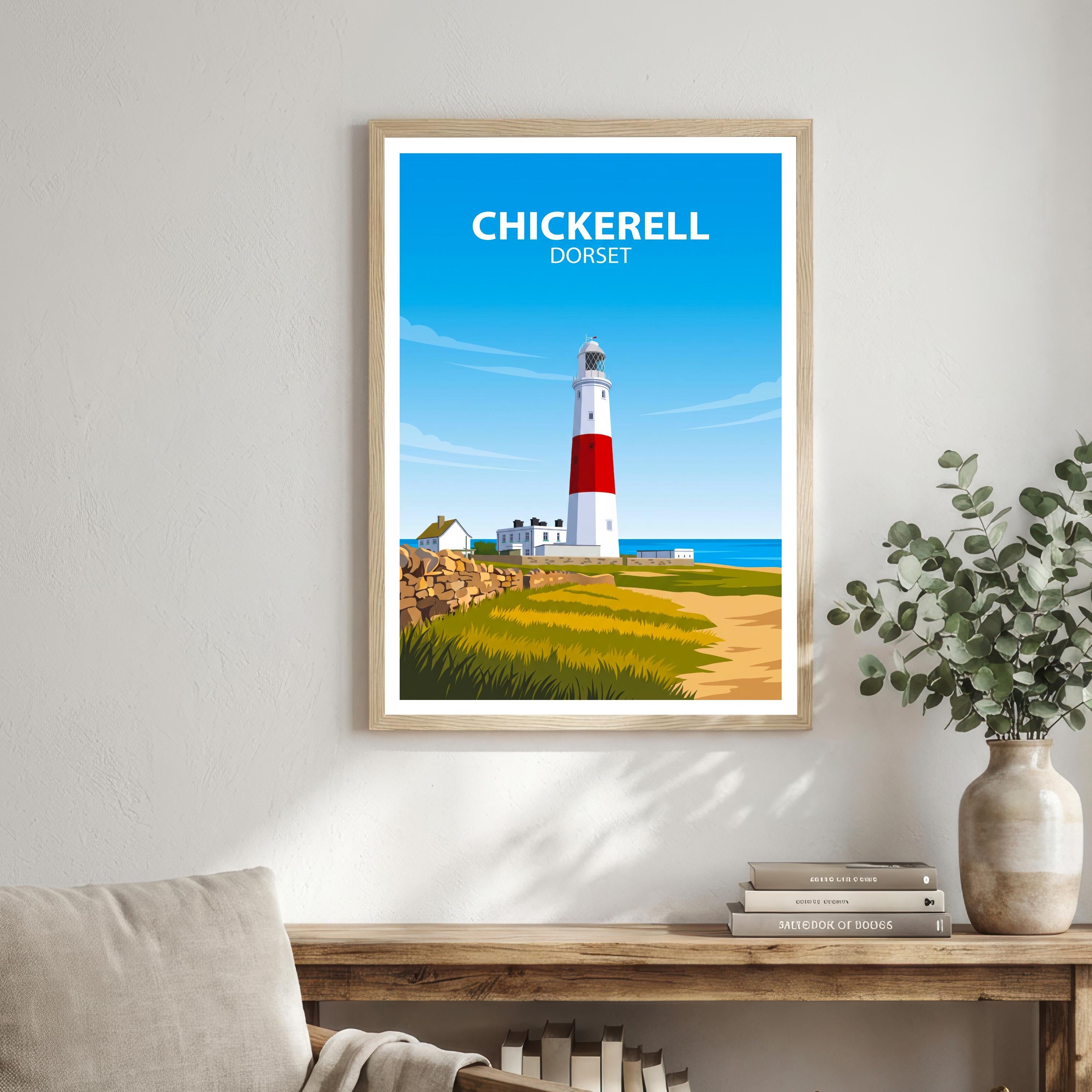 Chickerell Dorset Travel Print Coastal Town Wall Decor South West England Travel Poster UK Gift Home Décor