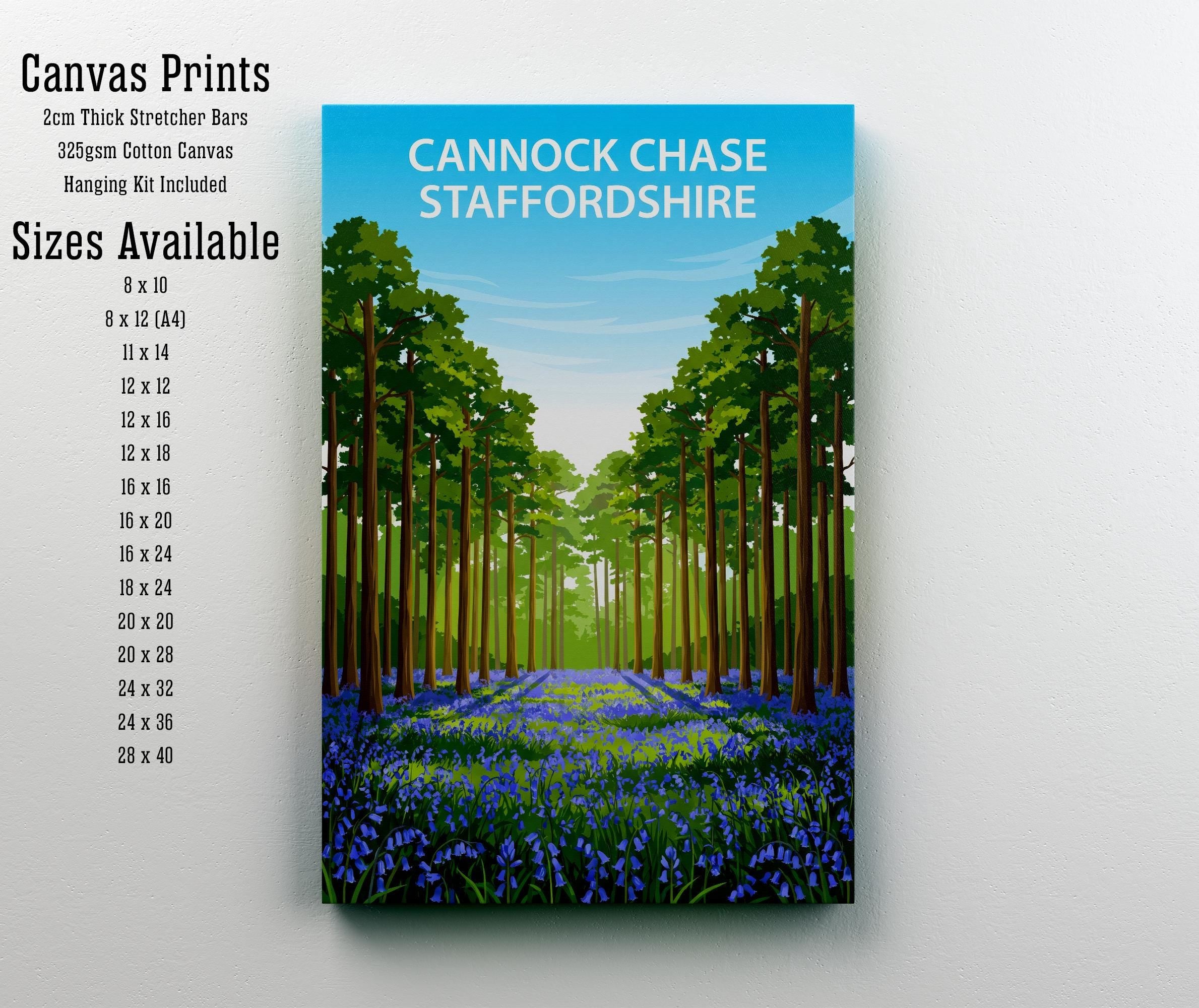 Cannock Chase Staffordshire Travel Print Forest Landscape Wall Decor English Countryside Travel Poster UK Gift Home Décor