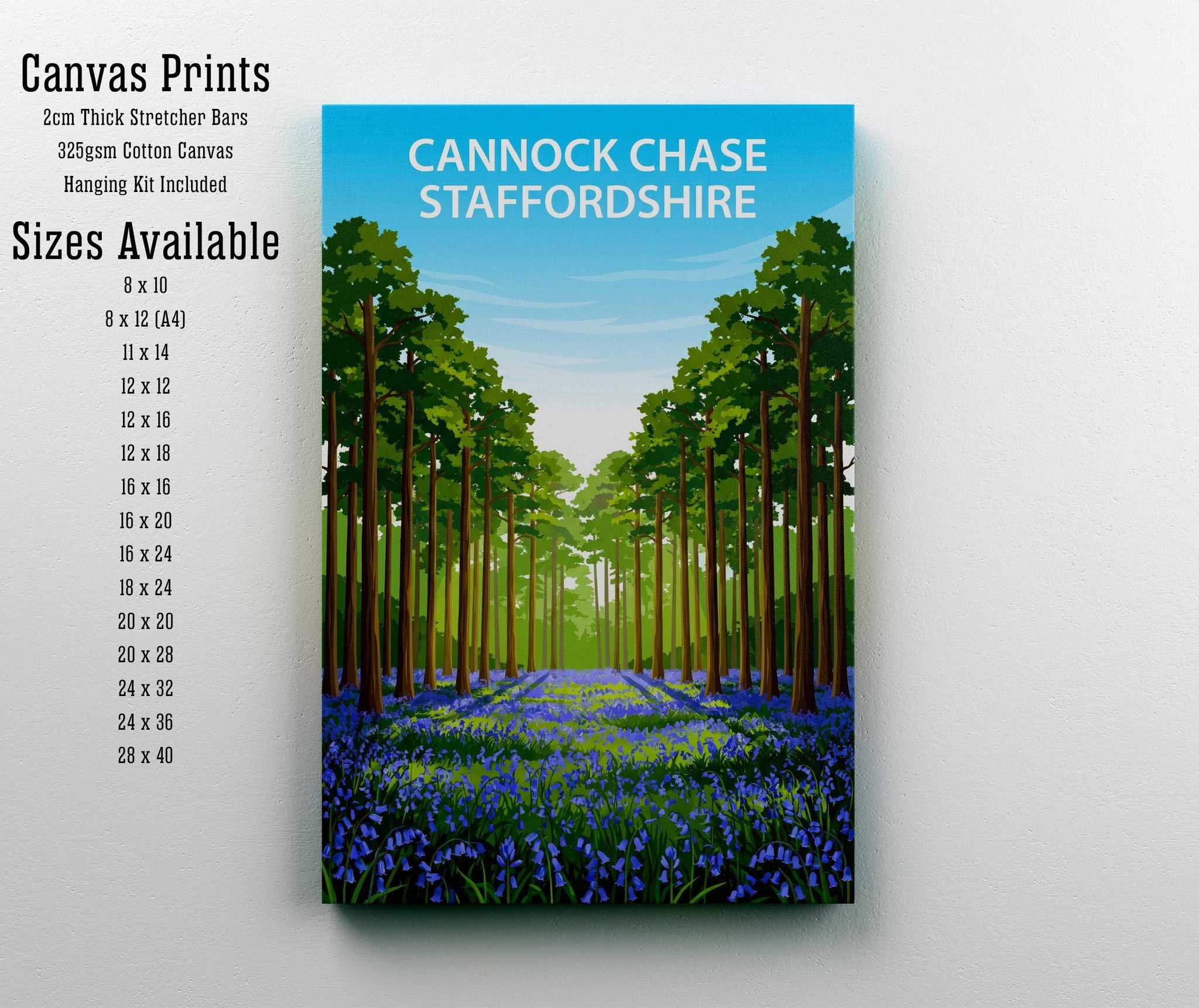 Cannock Chase Staffordshire Travel Print Forest Landscape Wall Decor English Countryside Travel Poster UK Gift Home Décor