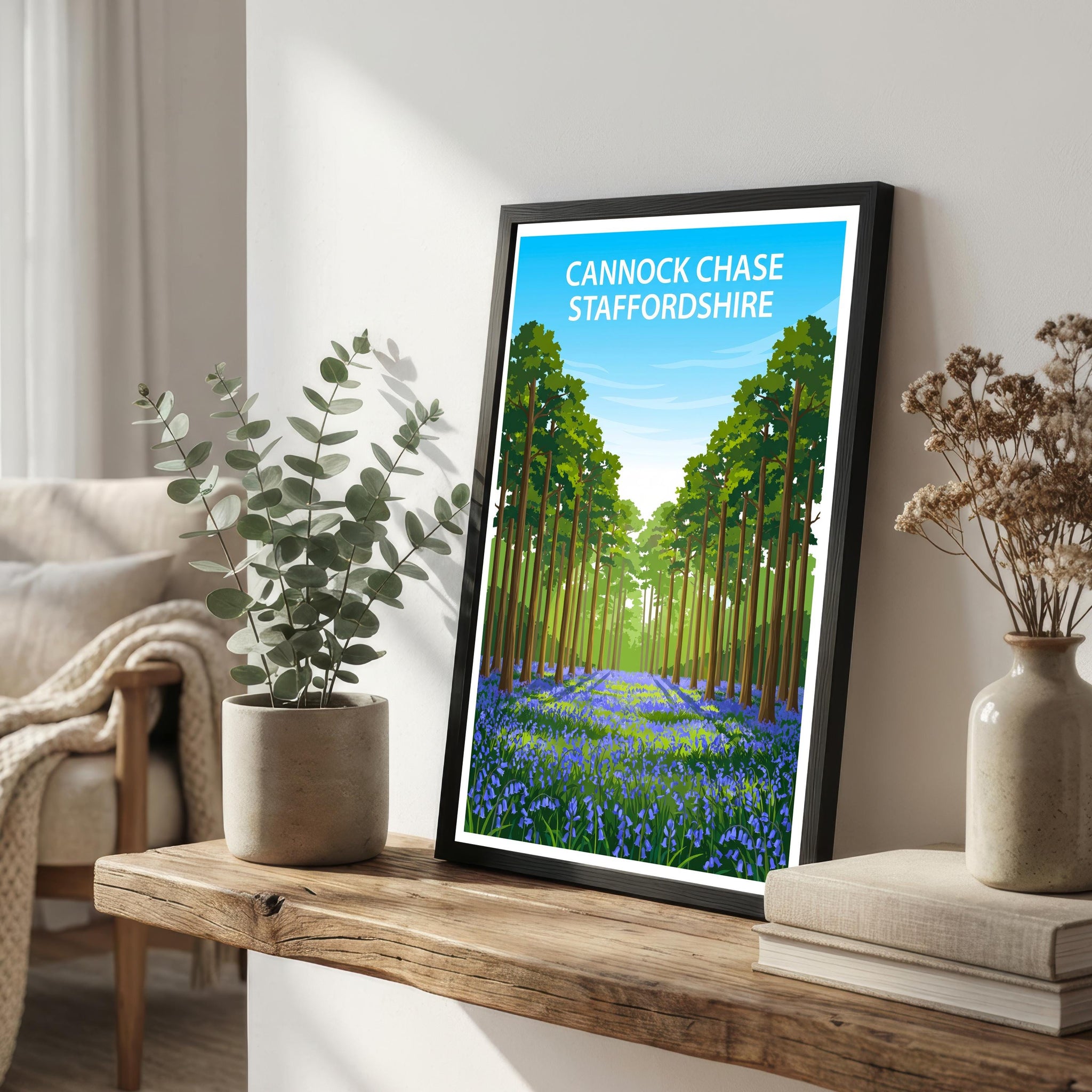 Cannock Chase Staffordshire Travel Print Forest Landscape Wall Decor English Countryside Travel Poster UK Gift Home Décor