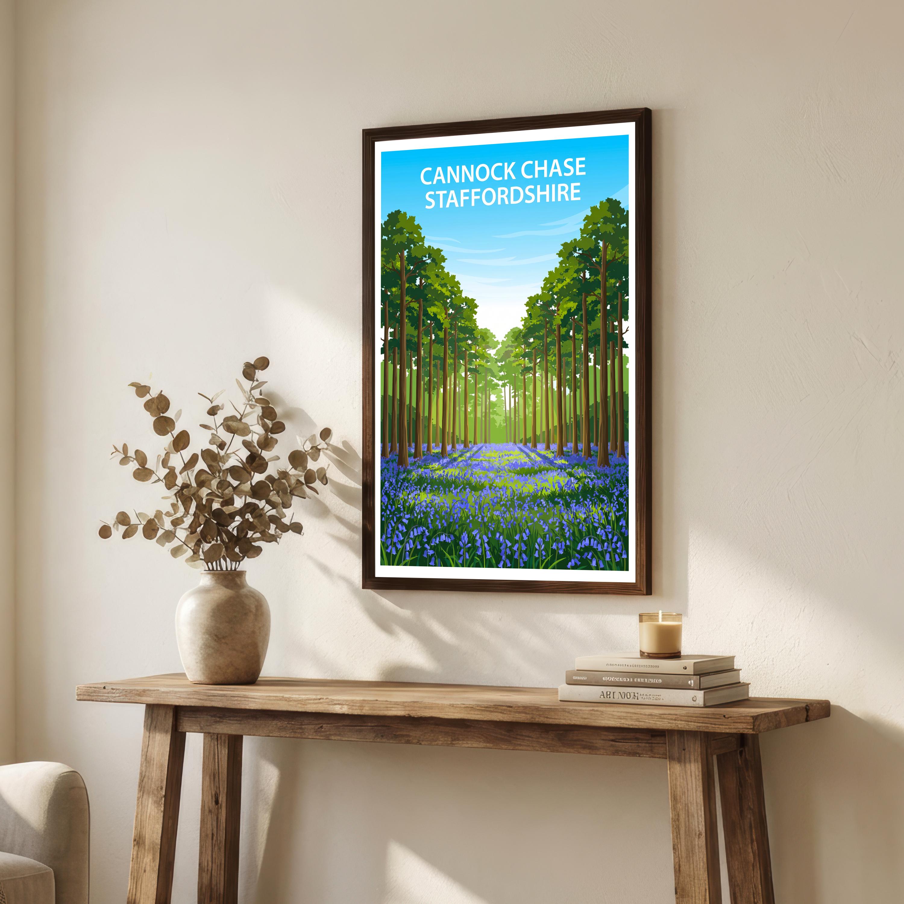 Cannock Chase Staffordshire Travel Print Forest Landscape Wall Decor English Countryside Travel Poster UK Gift Home Décor