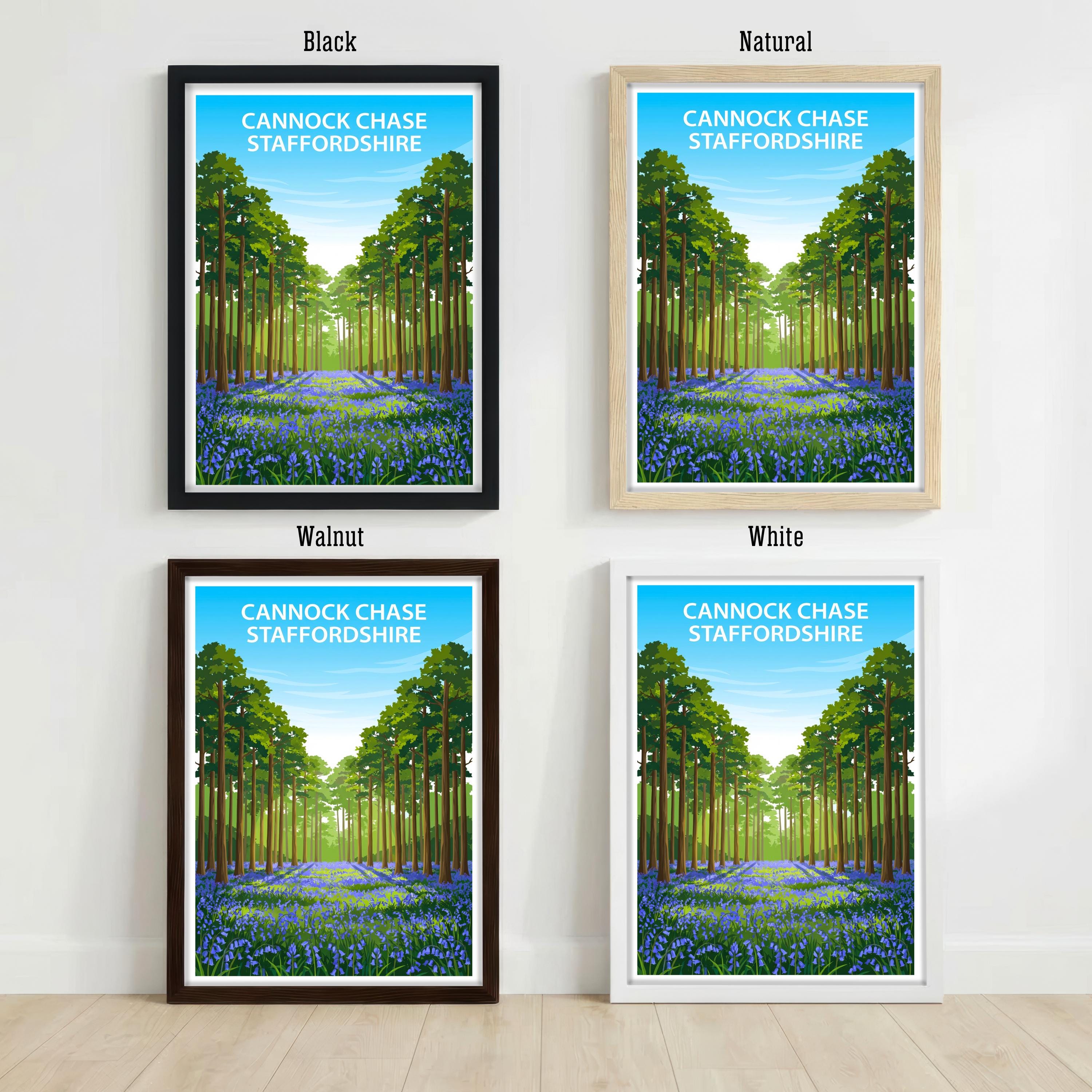 Cannock Chase Staffordshire Travel Print Forest Landscape Wall Decor English Countryside Travel Poster UK Gift Home Décor