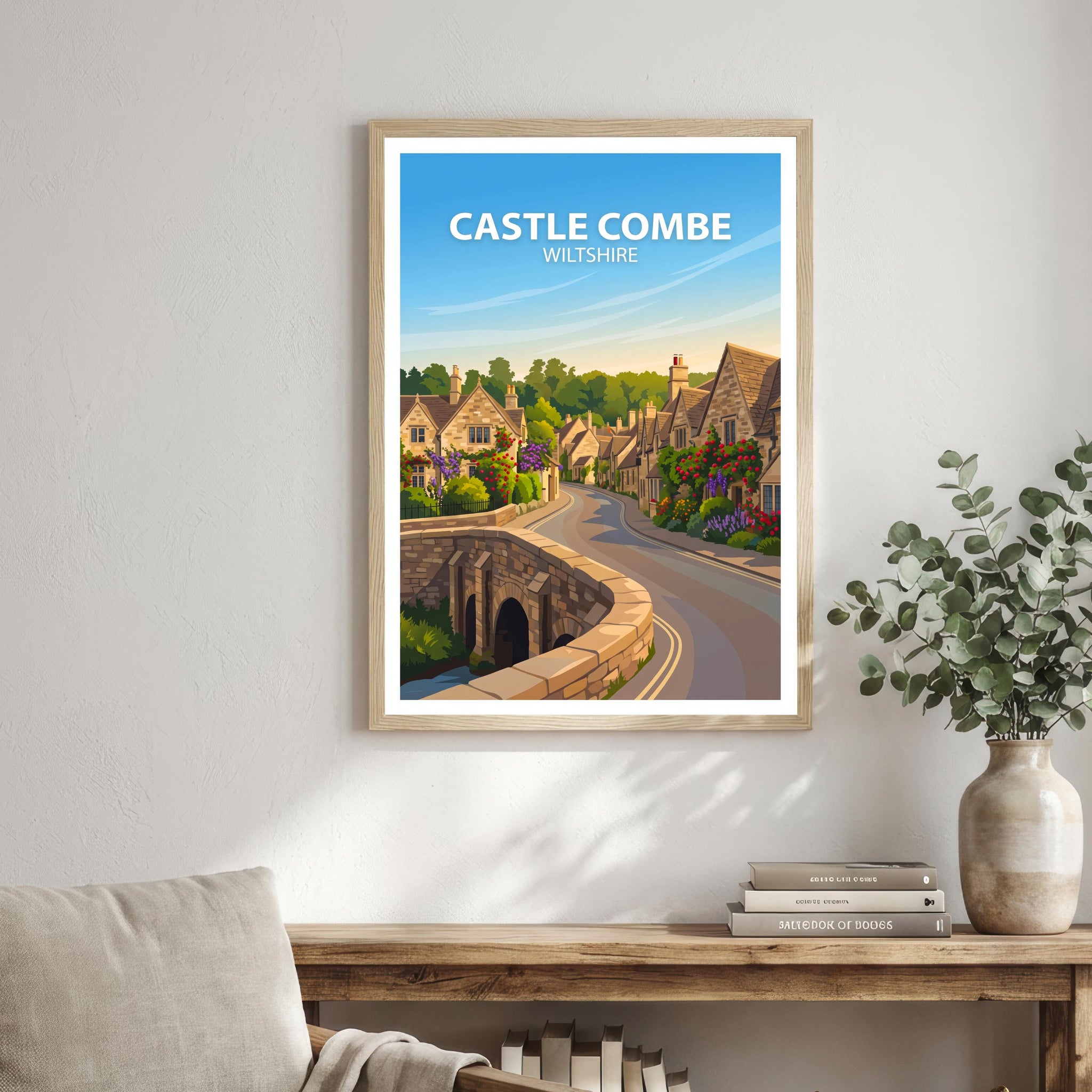 Castle Combe Wiltshire Travel Print Cotswolds Village Wall Decor English Countryside Travel Poster UK Gift Home Décor