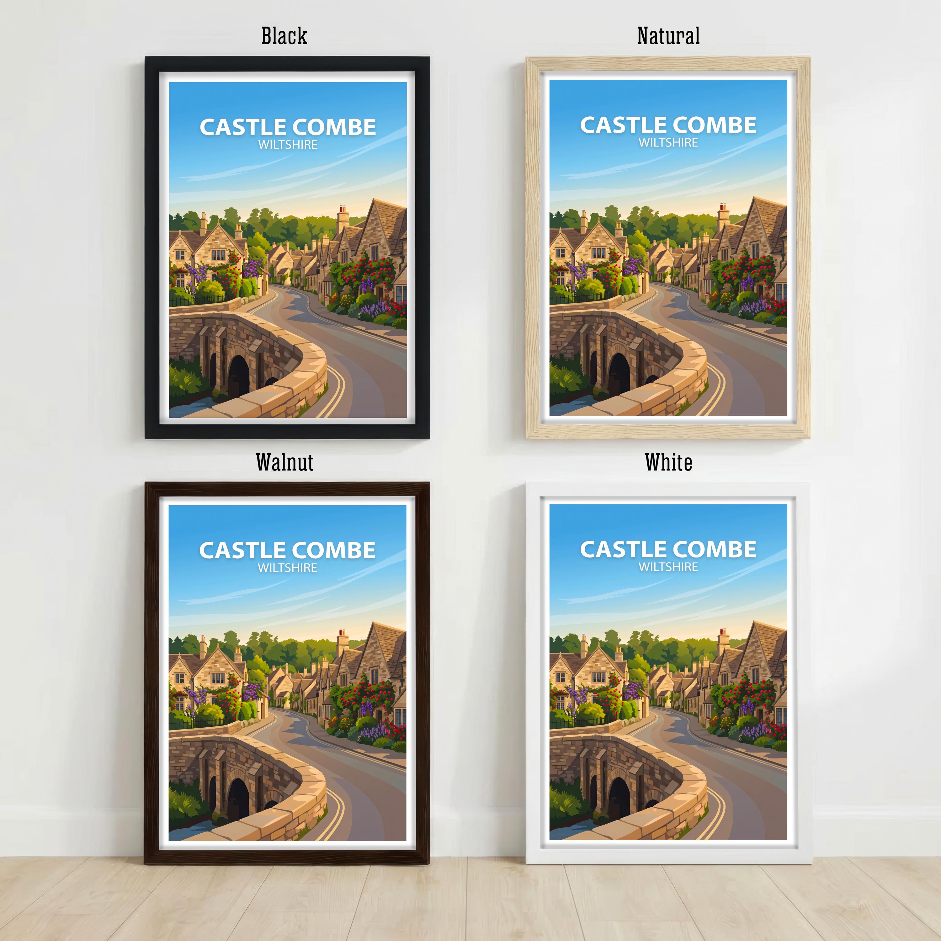 Castle Combe Wiltshire Travel Print Cotswolds Village Wall Decor English Countryside Travel Poster UK Gift Home Décor