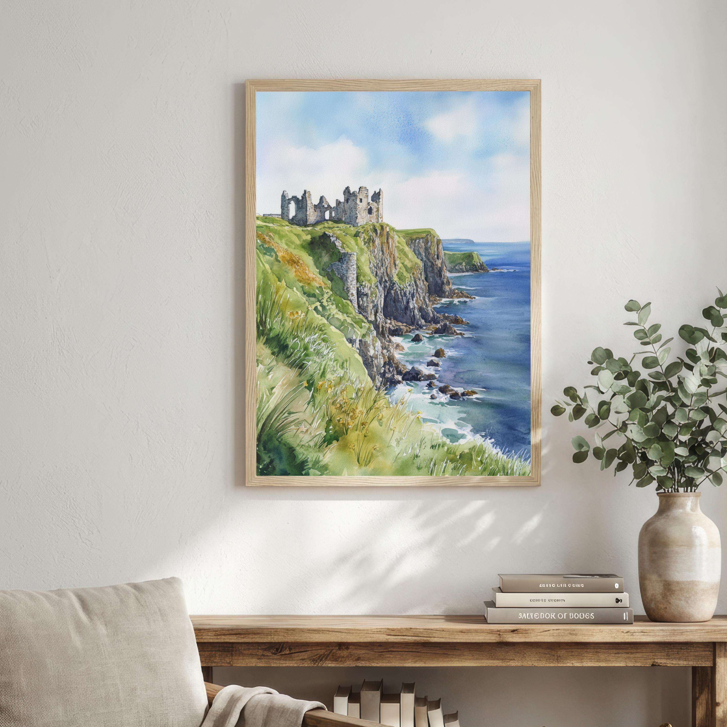 Antrim Coast Northern Ireland Art Print Coastal Landscape Wall Decor Irish Travel Poster UK Gift Home Décor