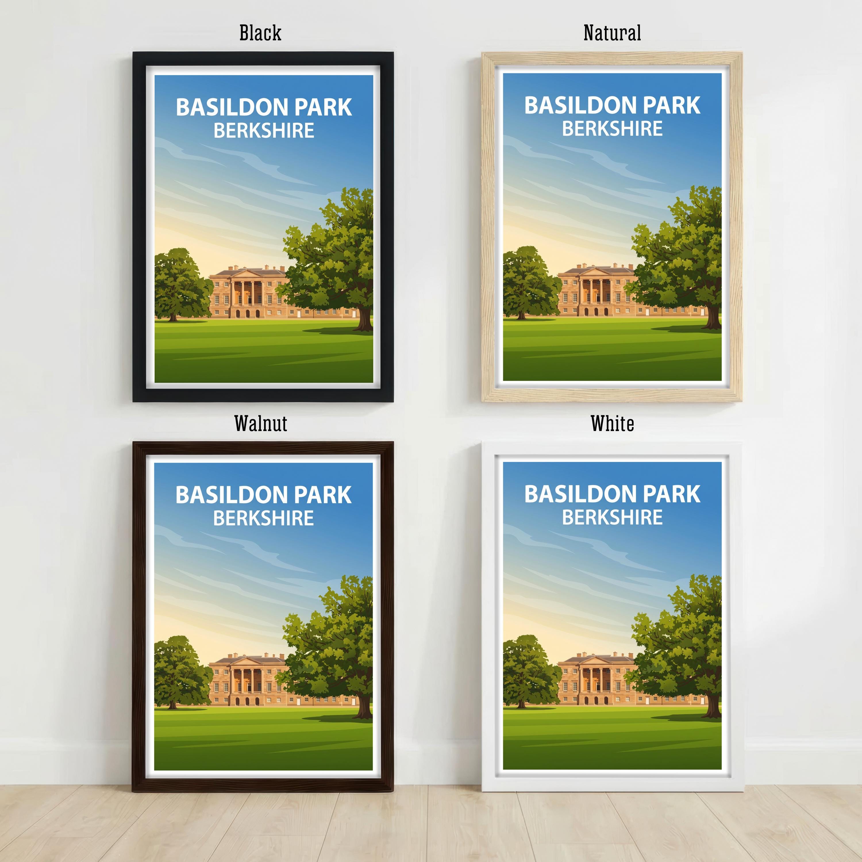 Basildon Park Berkshire Travel Print Historic House Wall Decor English Countryside Travel Poster UK Gift Home Décor