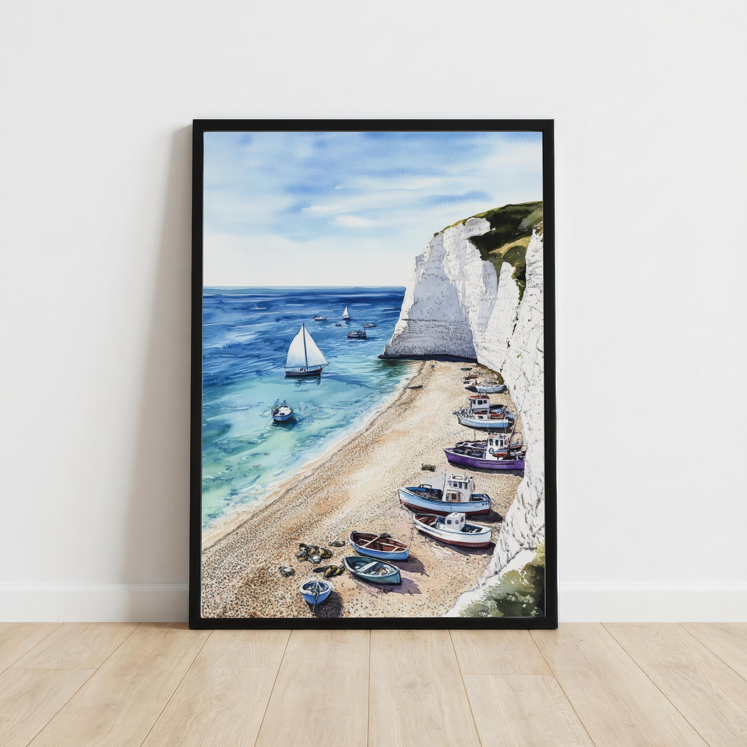Beer Devon Travel Print Seaside Village Wall Decor Jurassic Coast Travel Poster UK Gift Home Décor