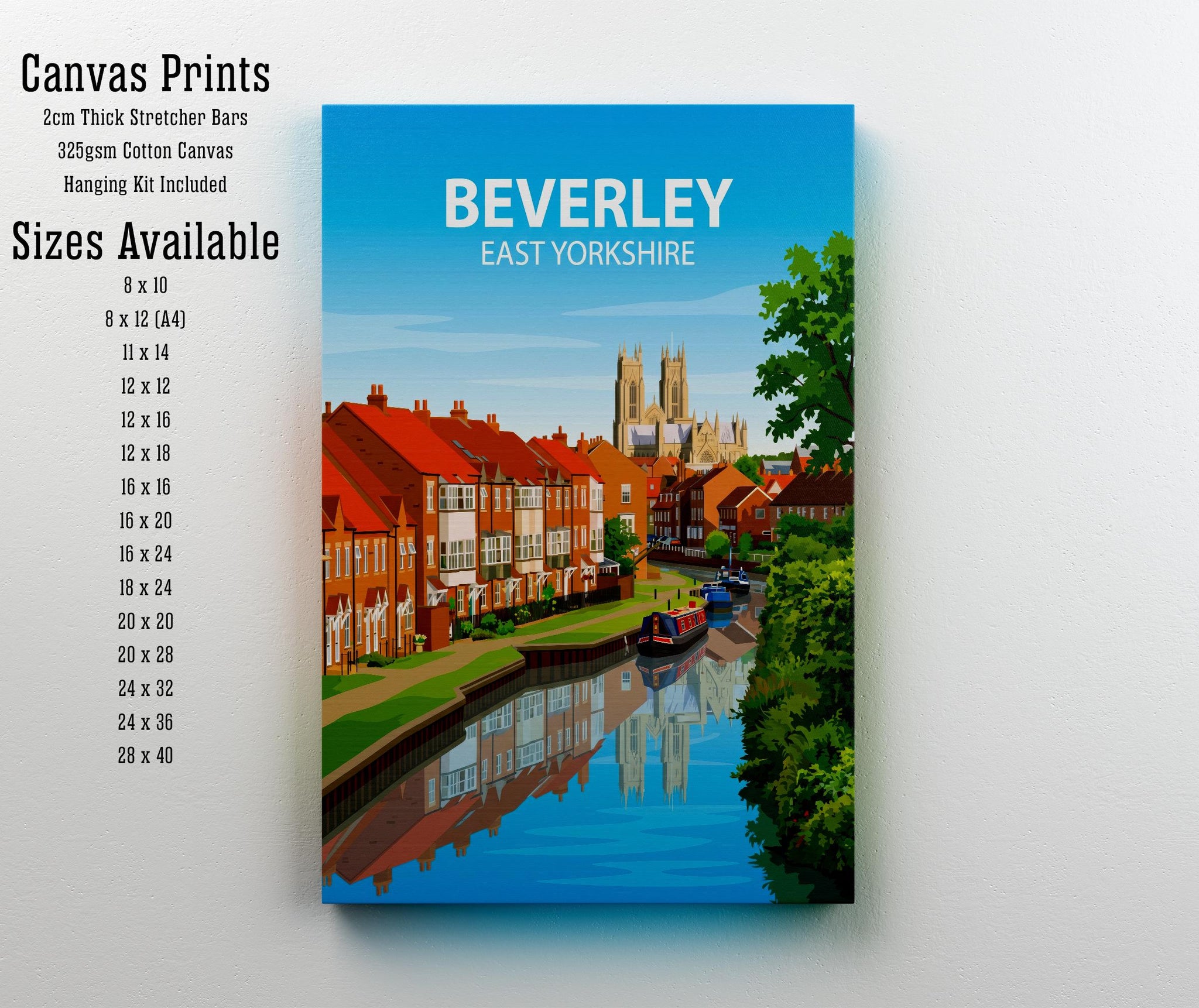 Beverley East Yorkshire Travel Print Historic Market Town Wall Decor Yorkshire Landmark Travel Poster UK Gift Home Décor