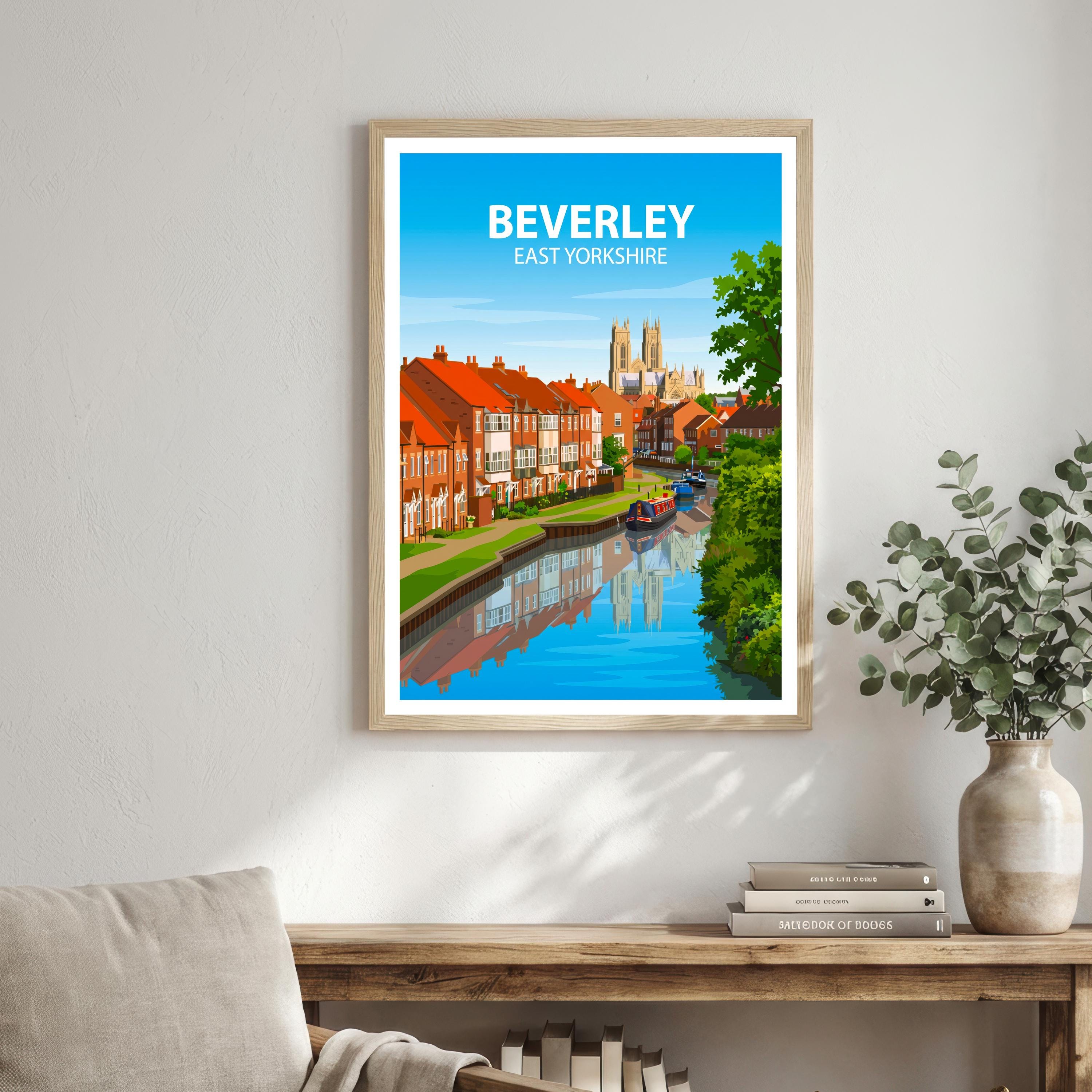 Beverley East Yorkshire Travel Print Historic Market Town Wall Decor Yorkshire Landmark Travel Poster UK Gift Home Décor