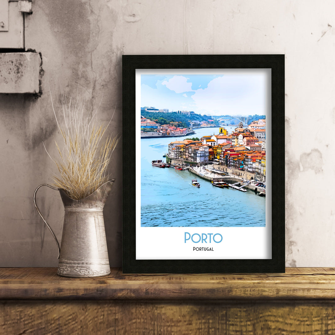 Porto Portugal Travel Poster, Porto Print, Porto Wall Art, Portuguese Home Decor, Porto Gift