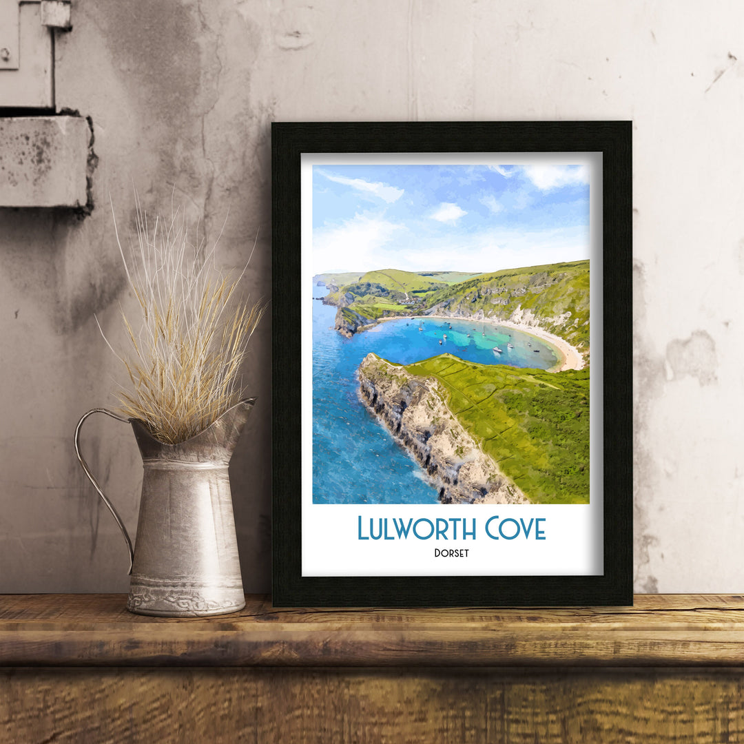 Lulworth Cove print Art Print, Dorset Fine Art Print Travel Poster