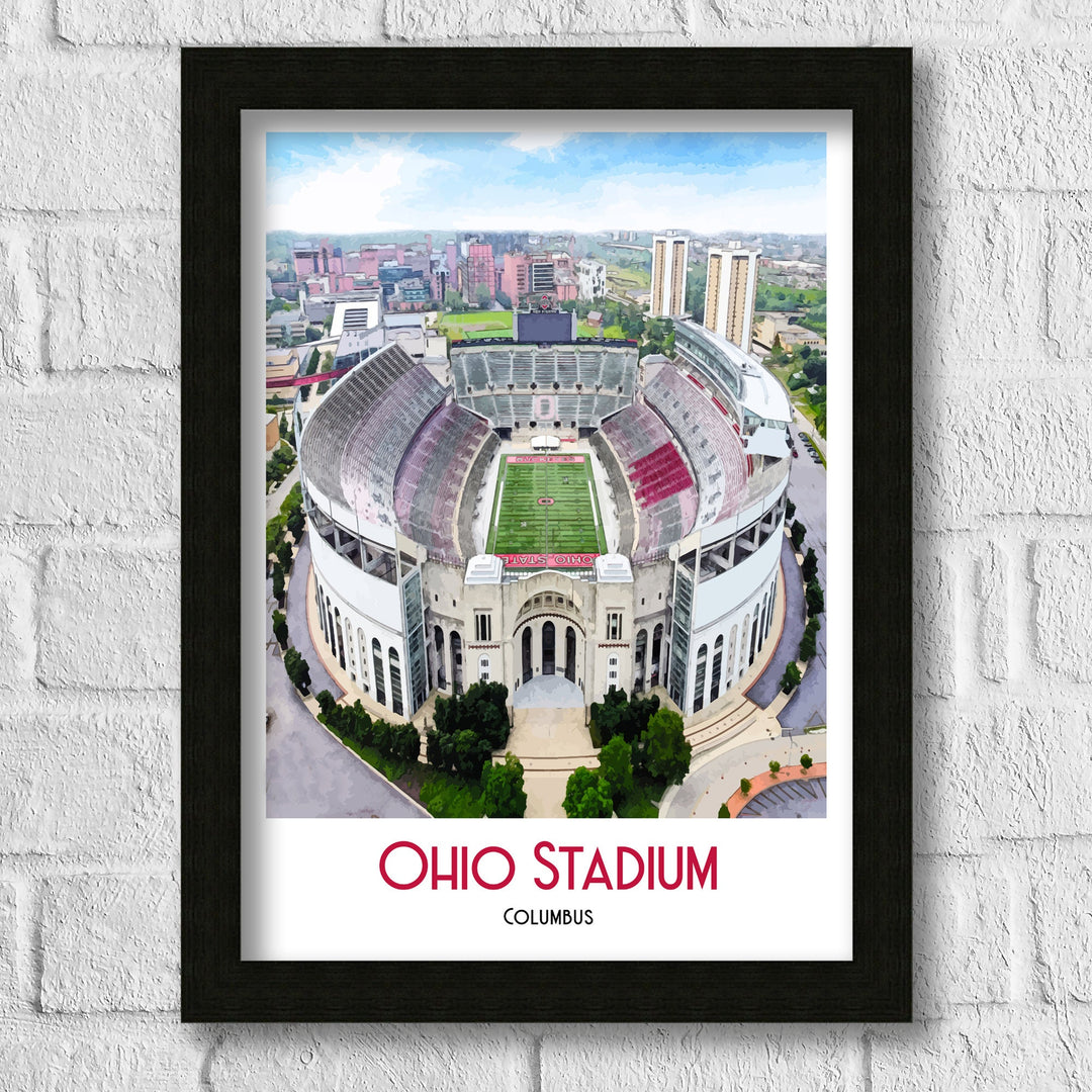 Ohio Stadium Print, Football Stadium Ohio State Buckeyes Poster Art Print, Art Poster