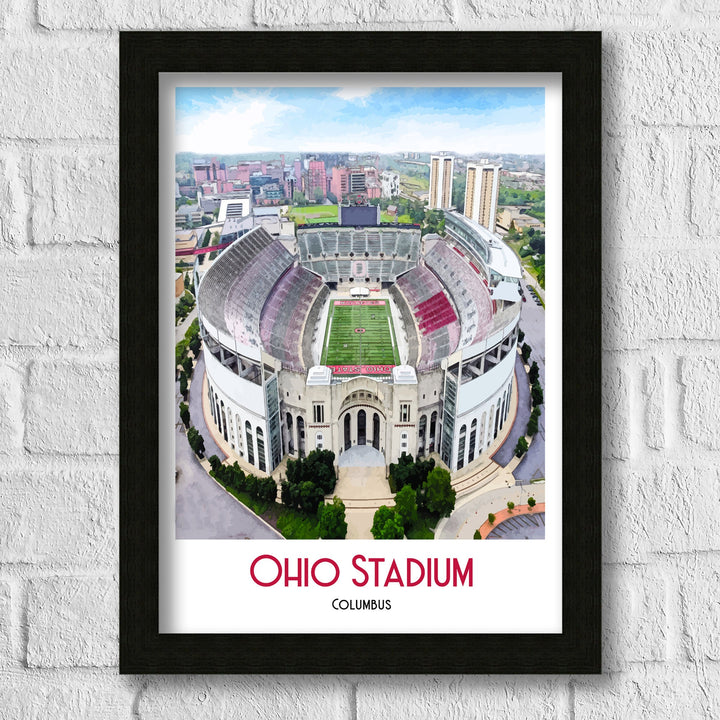 Ohio Stadium Print, Football Stadium Ohio State Buckeyes Poster Art Print, Art Poster