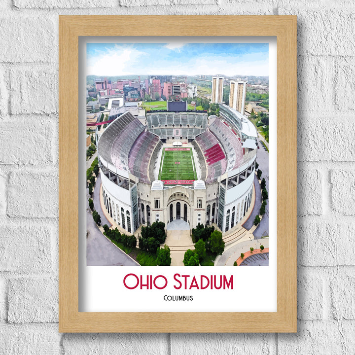 Ohio Stadium Print, Football Stadium Ohio State Buckeyes Poster Art Print, Art Poster