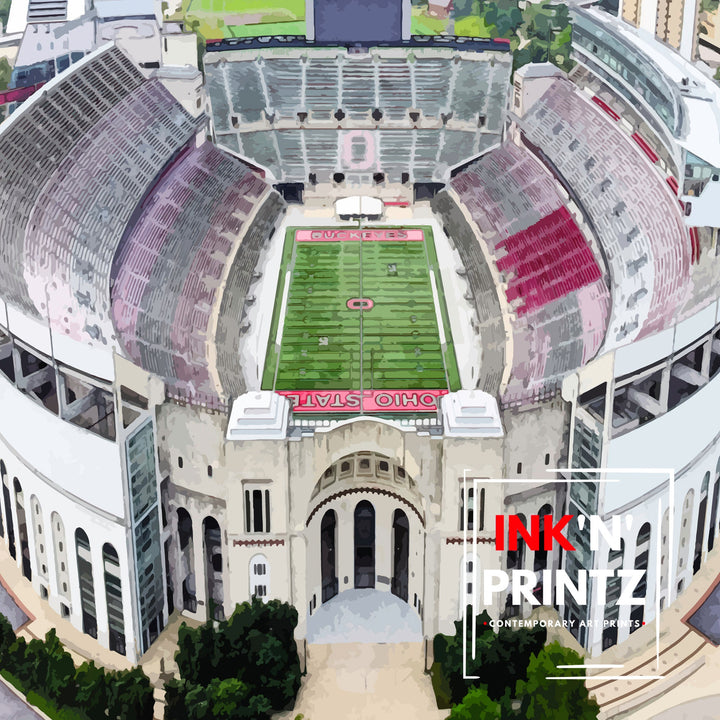 Ohio Stadium Print, Football Stadium Ohio State Buckeyes Poster Art Print, Art Poster