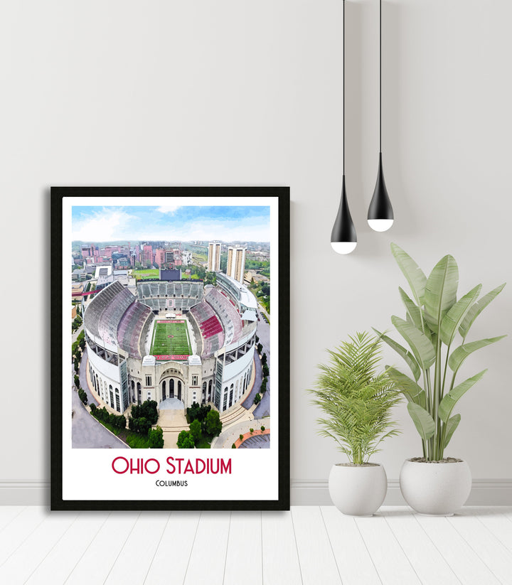 Ohio Stadium Print, Football Stadium Ohio State Buckeyes Poster Art Print, Art Poster