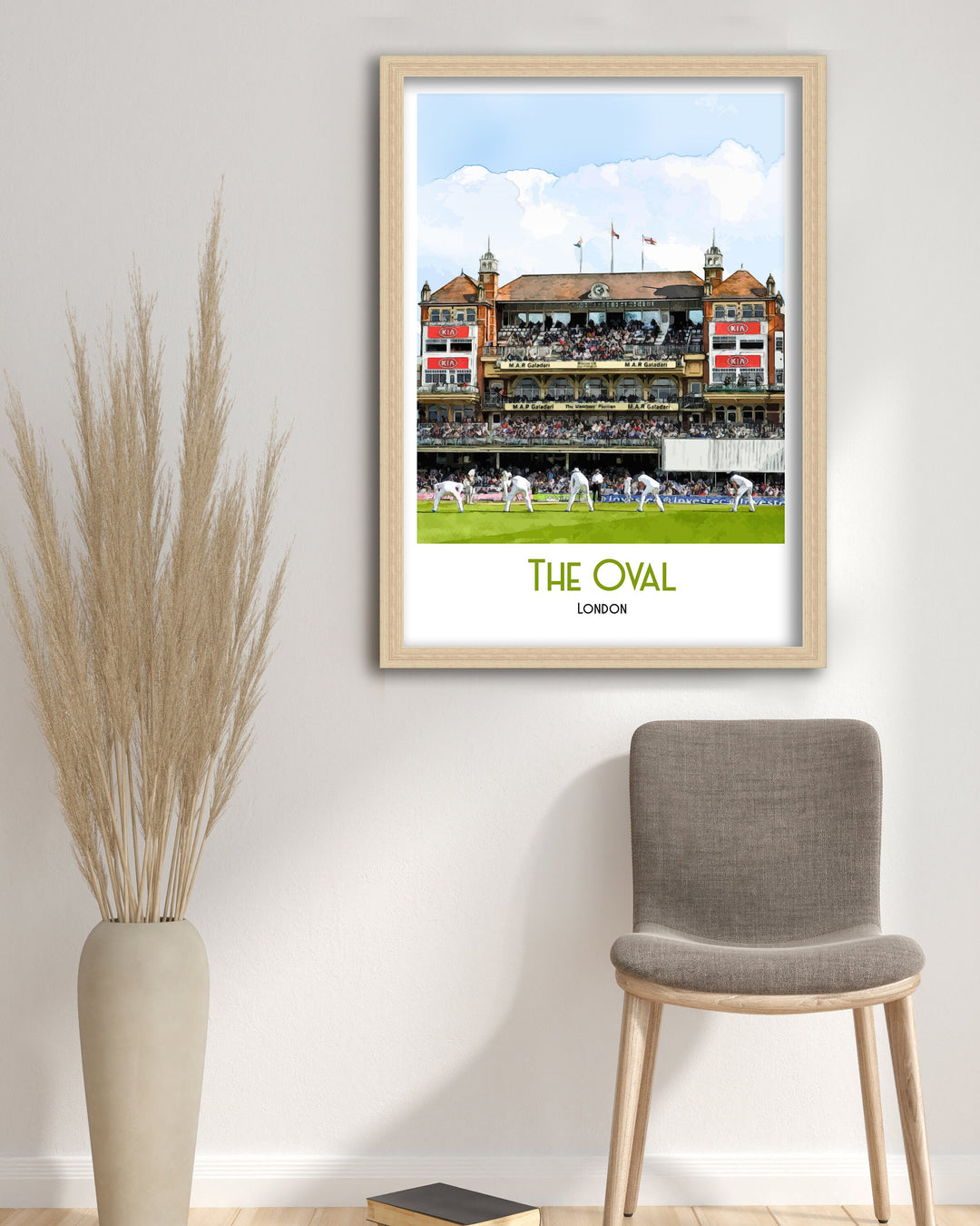 Oval Cricket Ground Poster Art Print, Illustration, Poster Art Print, Illustration, digital print, Travel Poster