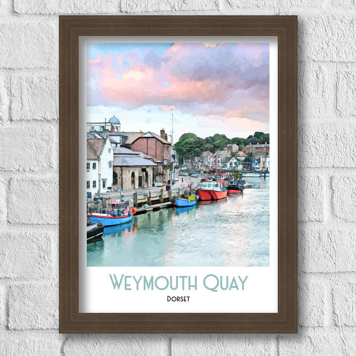 Weymouth Art Print, Weymouth Quay, Dorset Art Print, Art Print, Illustration, Poster Art Print, Illustration, digital print, Travel Poster