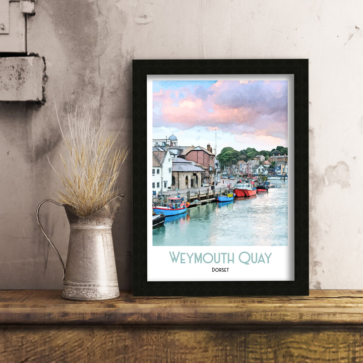 Weymouth Art Print, Weymouth Quay, Dorset Art Print, Art Print, Illustration, Poster Art Print, Illustration, digital print, Travel Poster