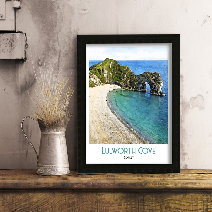 Lulworth Cove Print, Dorset Art Print, Art Print, Illustration, Poster Art Print, Illustration, digital print, Travel Poster