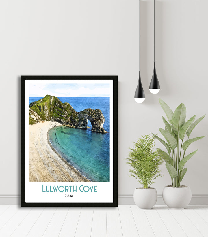 Lulworth Cove Print, Dorset Art Print, Art Print, Illustration, Poster Art Print, Illustration, digital print, Travel Poster