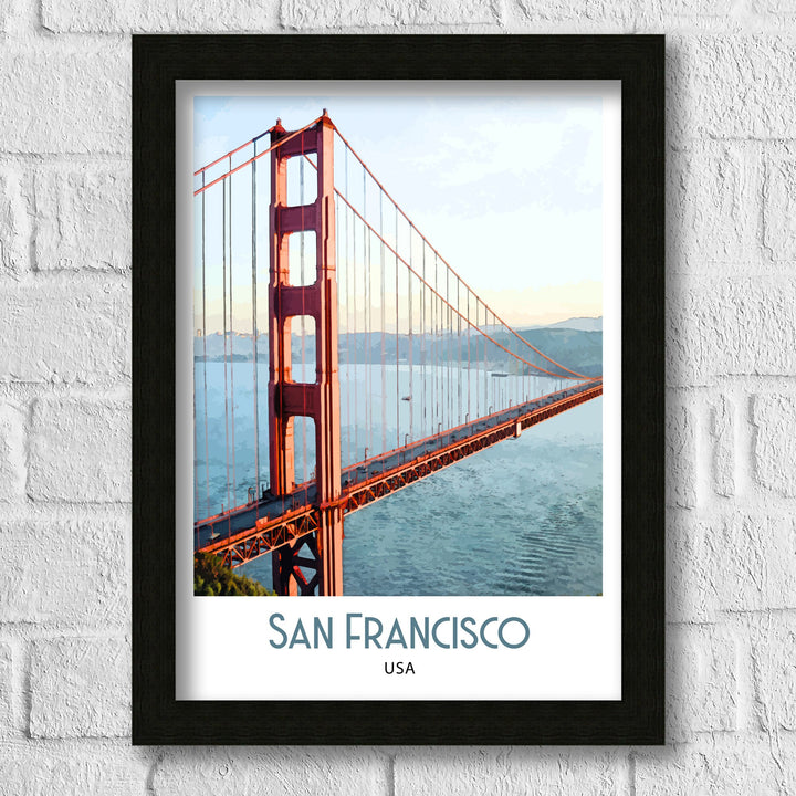 San Francisco Travel Print Travel Poster, Art Print, Wall Art, Golden Gate Bridge, San Francisco Print, USA poster, Wedding gift