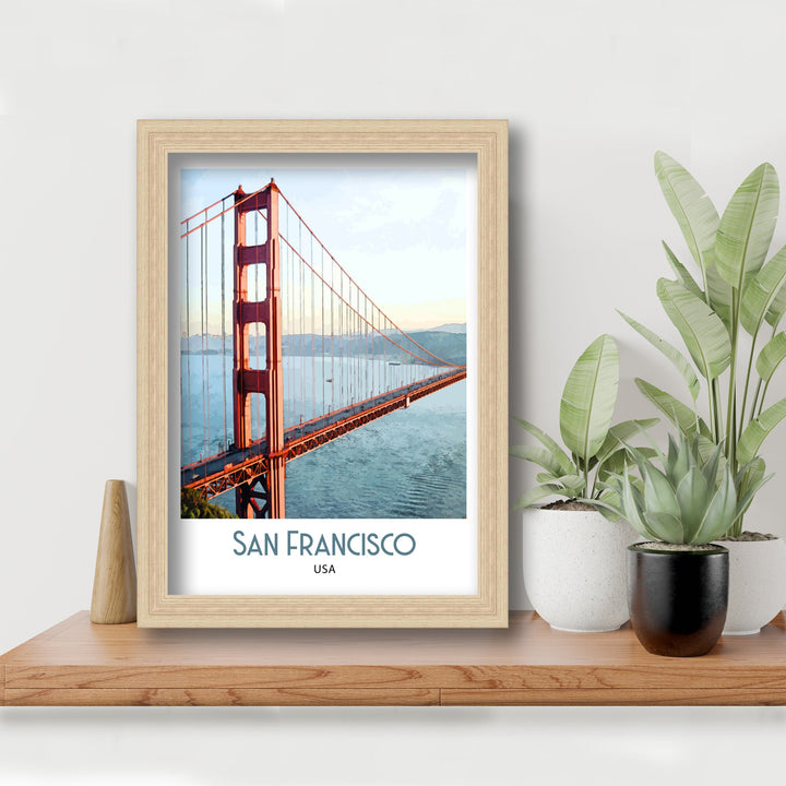 San Francisco Travel Print Travel Poster, Art Print, Wall Art, Golden Gate Bridge, San Francisco Print, USA poster, Wedding gift