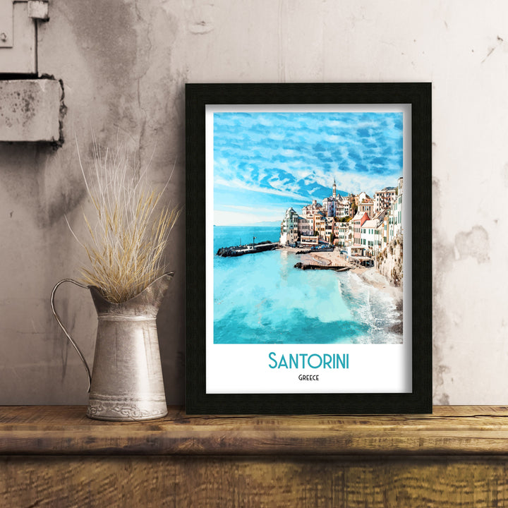 Santorini Travel Print - Greece, Travel Poster, Art Print